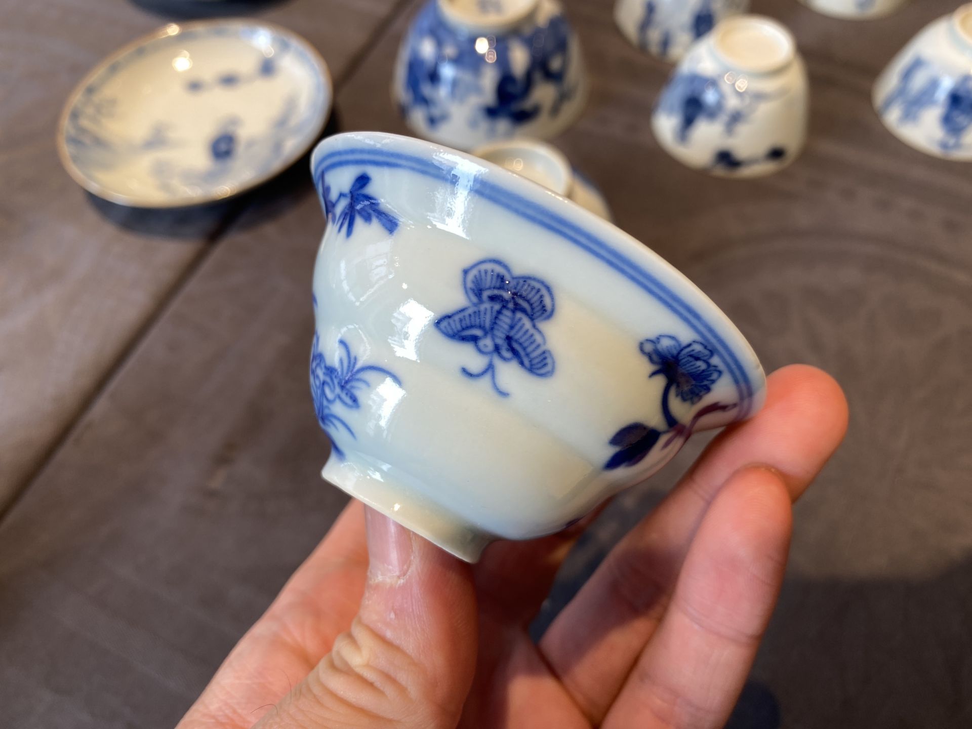 14 Chinese blue and white tea wares, Kangxi and later - Image 30 of 62