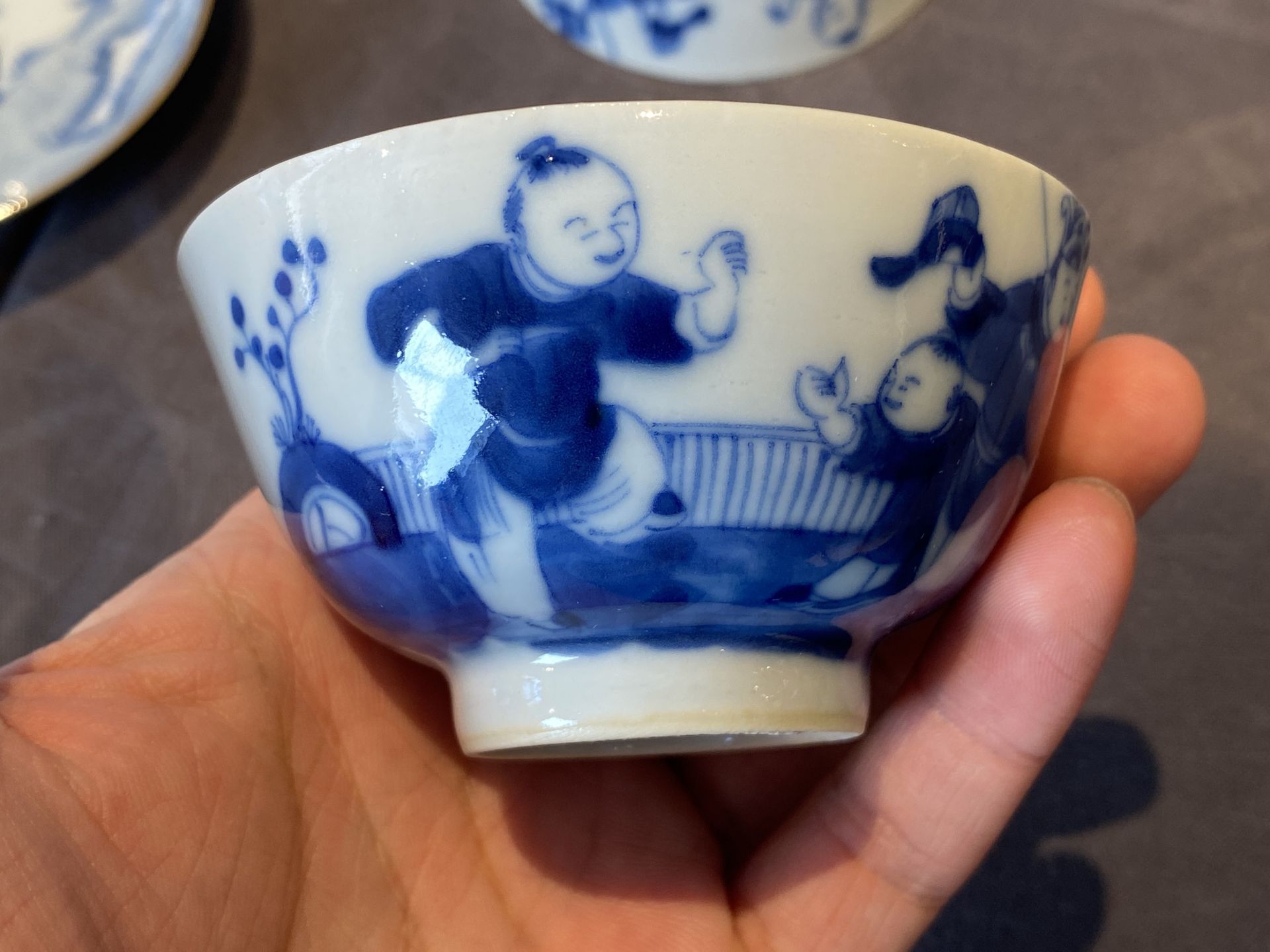 14 Chinese blue and white tea wares, Kangxi and later - Image 48 of 62