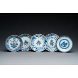 Five Chinese blue and white 'Bleu de Hue' dishes for the Vietnamese market, 19th C.