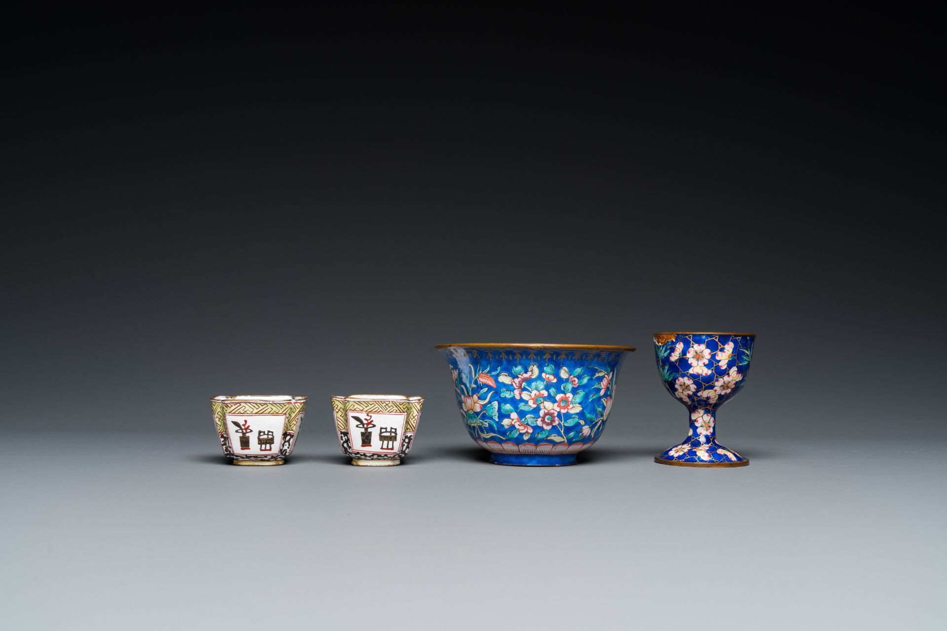 Seven Chinese Canton enamel wares, 18/19th C. - Image 6 of 9