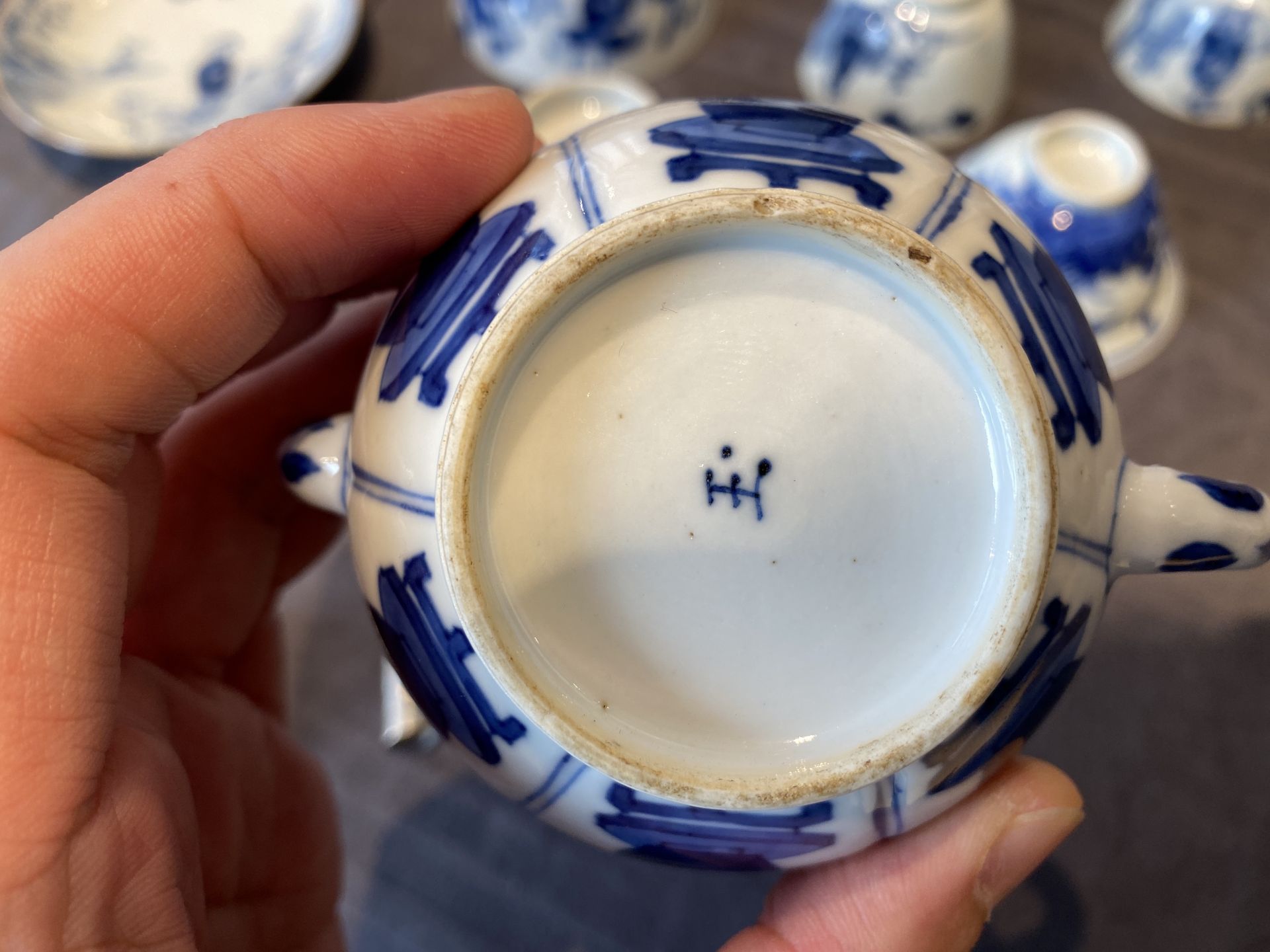 14 Chinese blue and white tea wares, Kangxi and later - Image 25 of 62