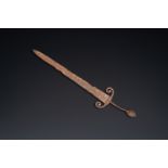 An archeologically excavated Italian bronze sword, found in the south of France, 16th C.
