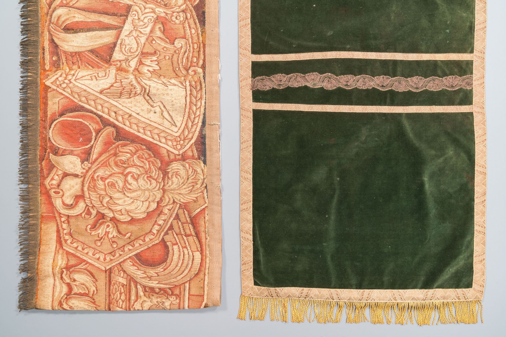 A collection of partly gold- and silver-thread embroidered textiles, Western Europe, 17th C. and lat - Image 15 of 27