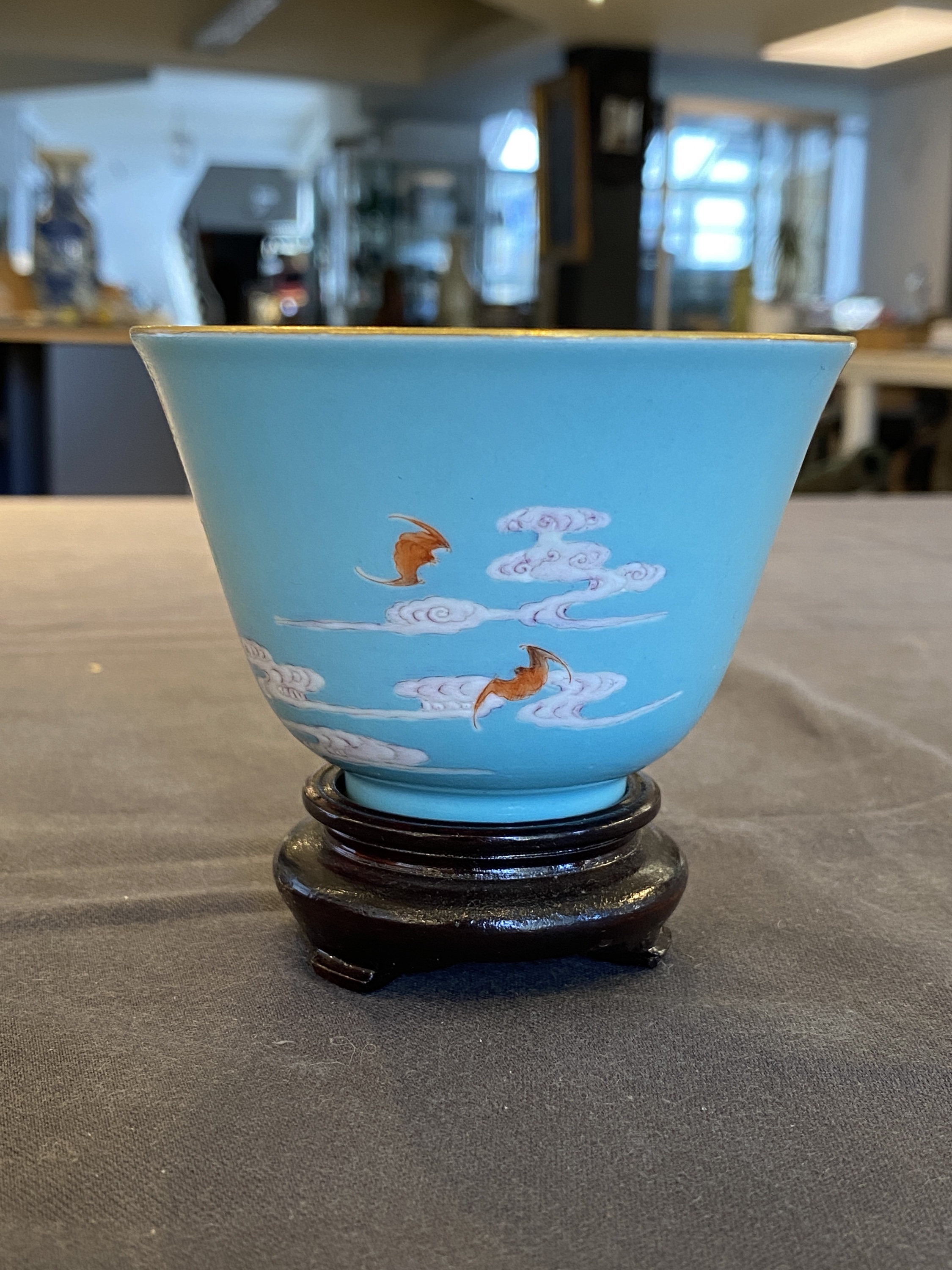 A fine Chinese turquoise-ground famille rose bowl, Yongzheng mark and possibly of the period - Image 10 of 23