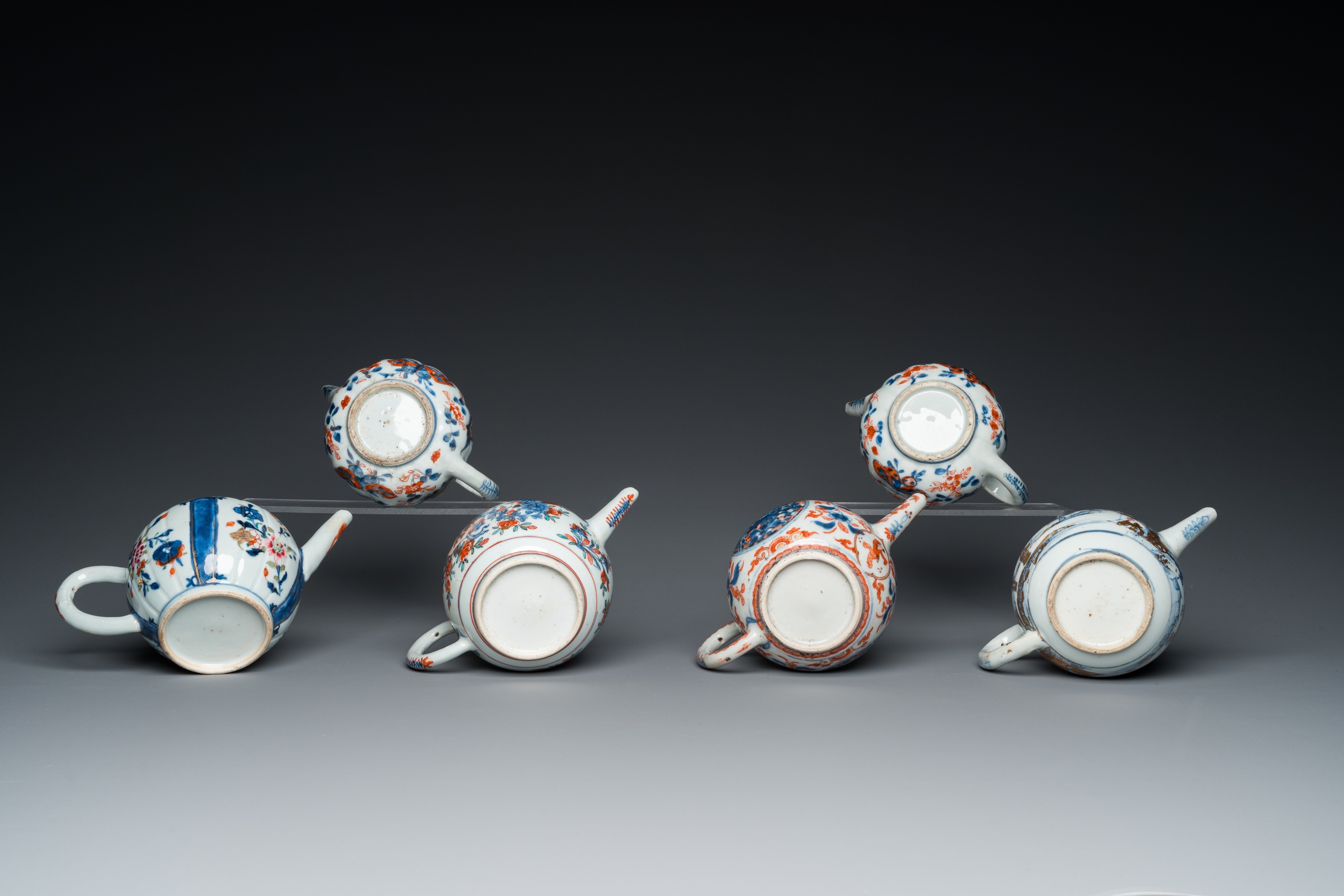 Six Chinese blue and white, famille verte and Imari-style teapots, Kangxi/Yongzheng - Image 7 of 9