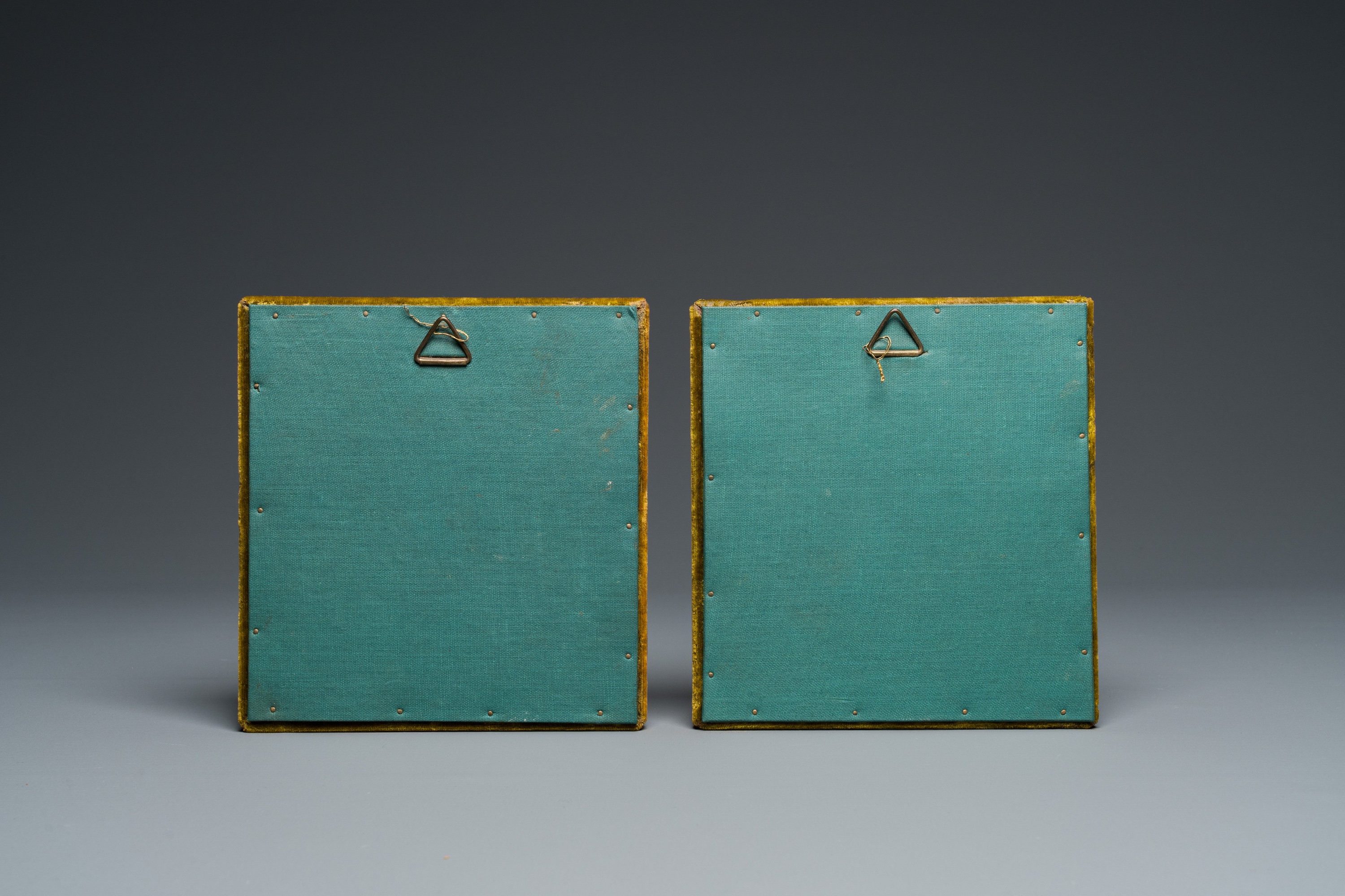 Two square Limoges enamel plaques depicting a pieta and Christ carrying the Cross, France, 16th C. - Image 2 of 2