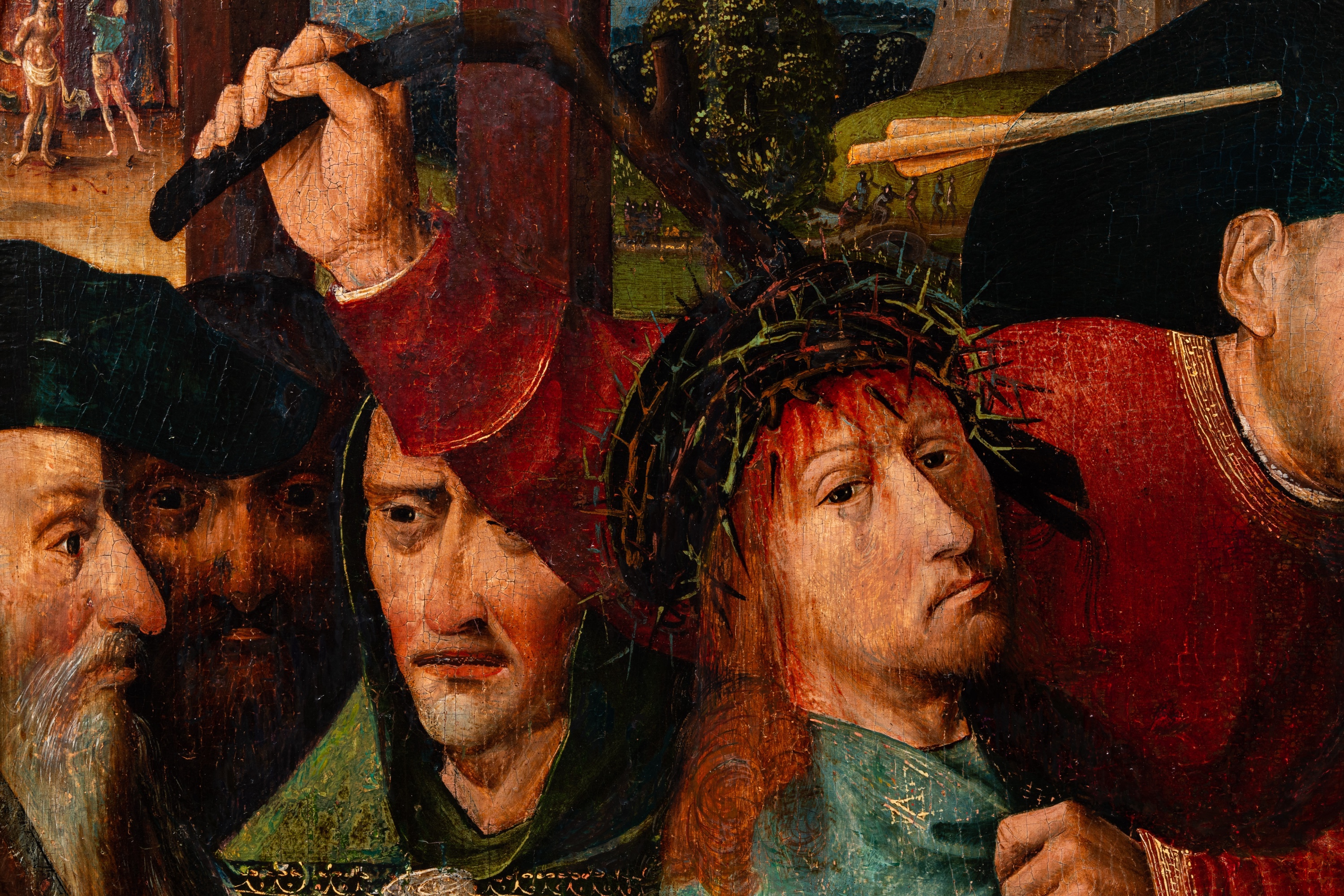 Follower of Hieronymus Bosch (ca. 1450Ð1516): Christ mocked (The Crowning with Thorns), oil on panel - Image 6 of 13