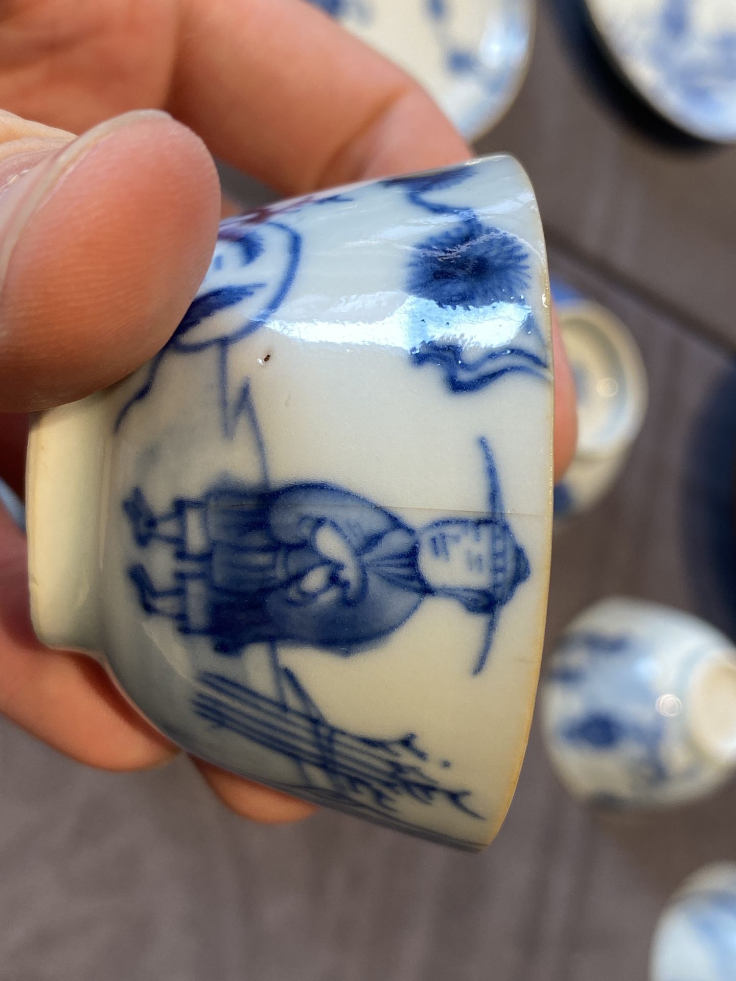 14 Chinese blue and white tea wares, Kangxi and later - Image 36 of 62