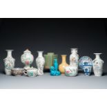 A varied collection of Chinese famille rose and monochrome wares, 18/20th C.