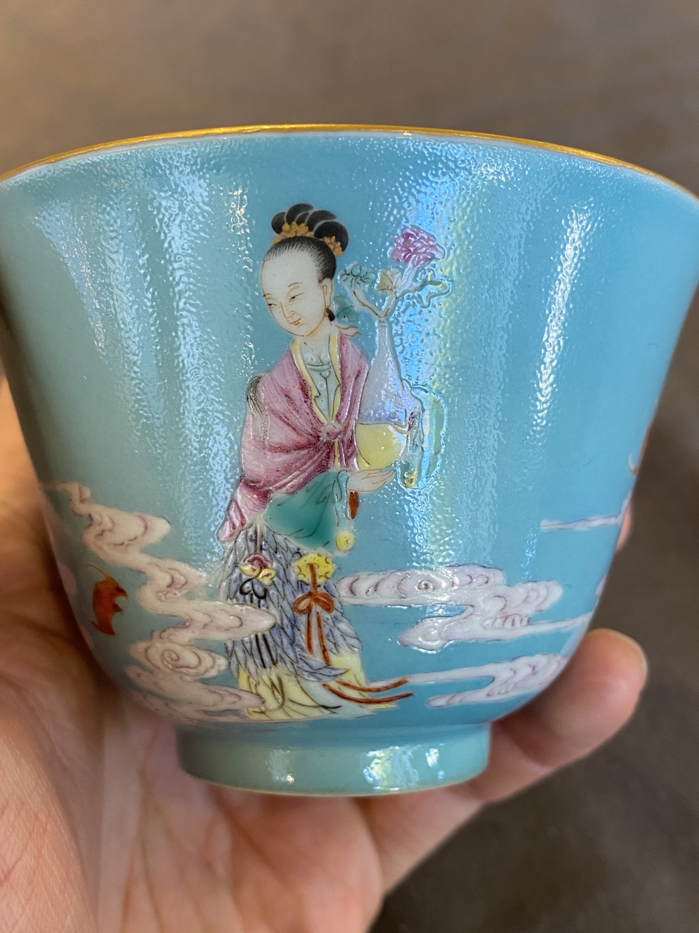 A fine Chinese turquoise-ground famille rose bowl, Yongzheng mark and possibly of the period - Image 13 of 23