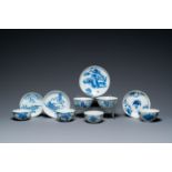 Six Chinese blue and white 'Bleu de Hue' bowls and four plates for the Vietnamese market, 19th C.