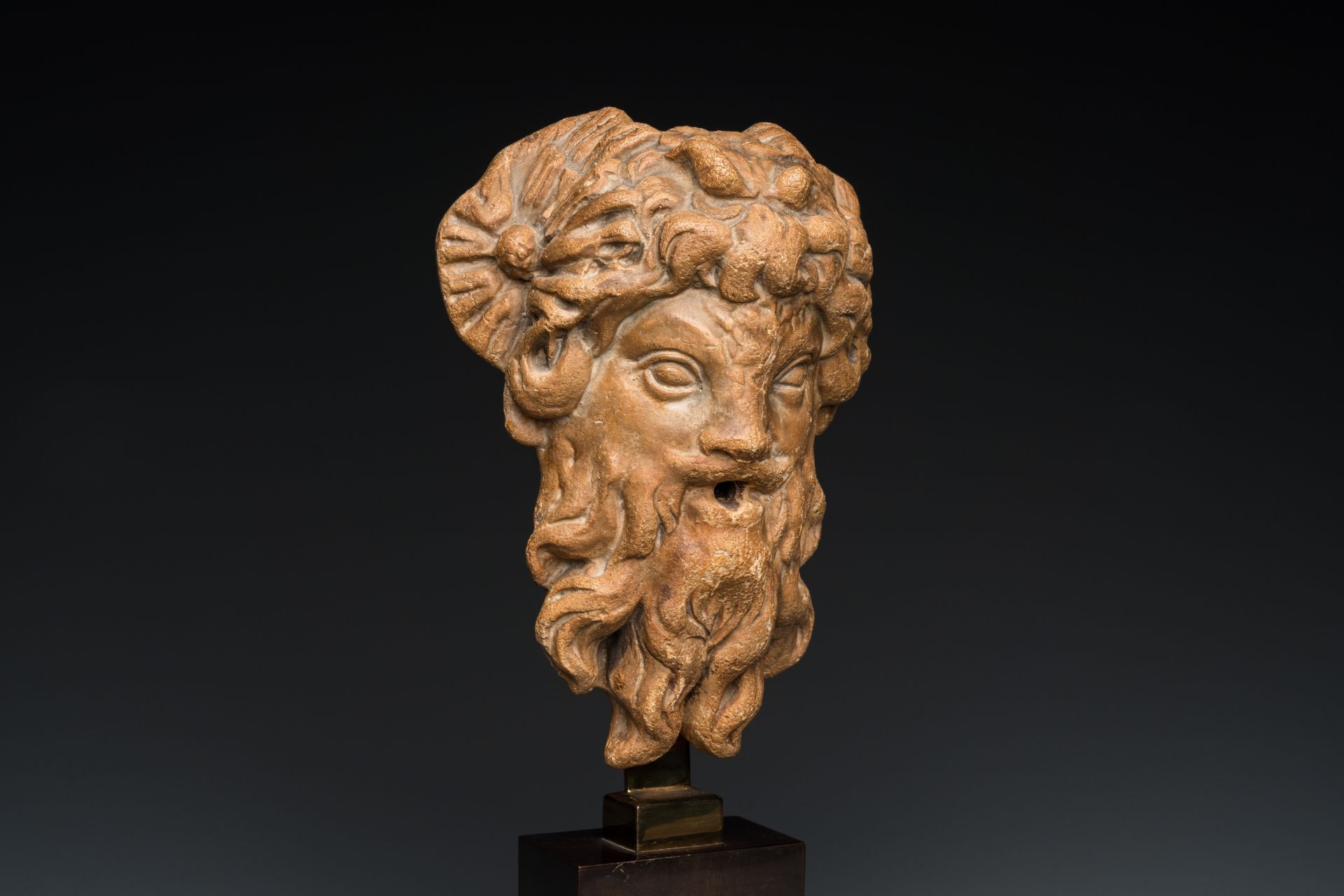 A Hellenistic or Roman marble 'Pan' fountain head, Italy, probably 3rd/2nd C. B.C. - Image 8 of 8