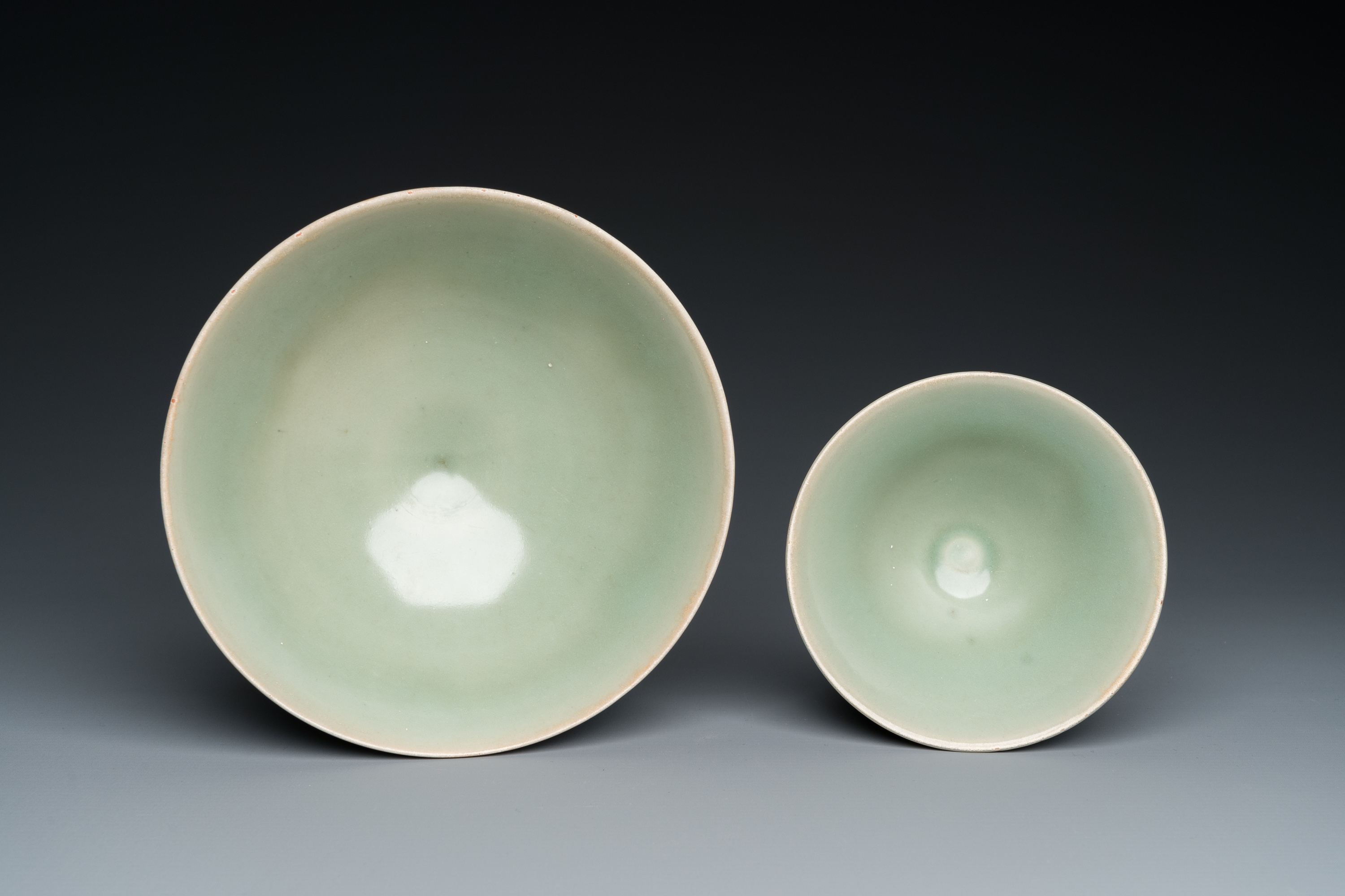 Two Chinese Longquan celadon bowls, Song or later - Image 6 of 26