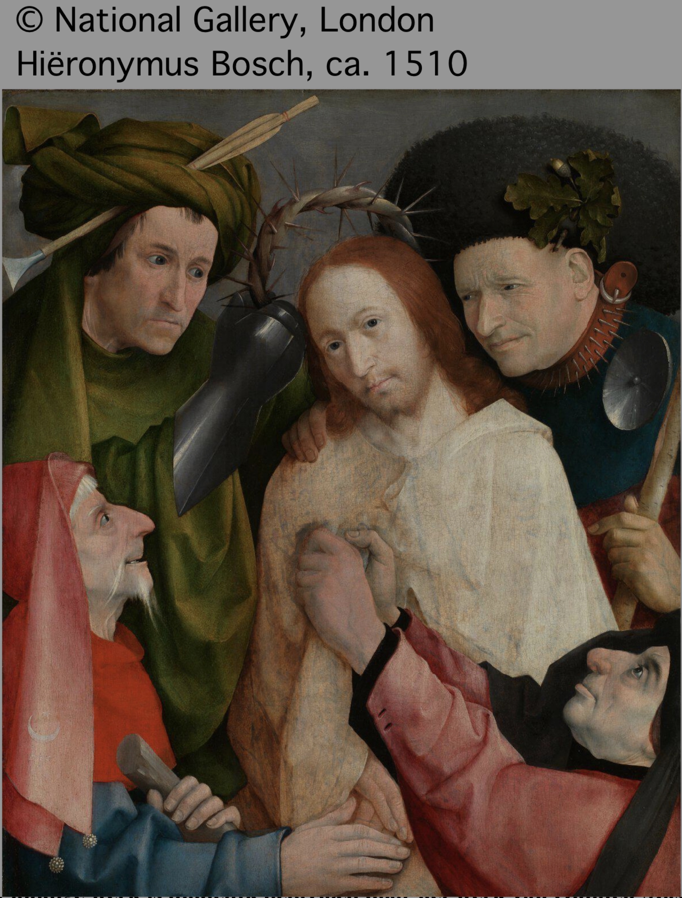 Follower of Hieronymus Bosch (ca. 1450Ð1516): Christ mocked (The Crowning with Thorns), oil on panel - Image 9 of 13