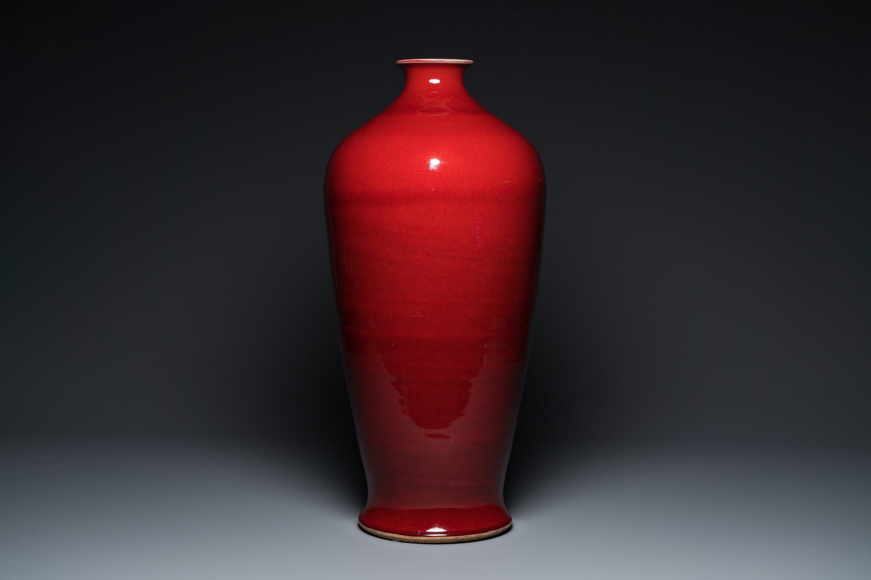 A large Chinese sang-de-boeuf-glazed 'meiping' vase, 20th C. - Image 3 of 6
