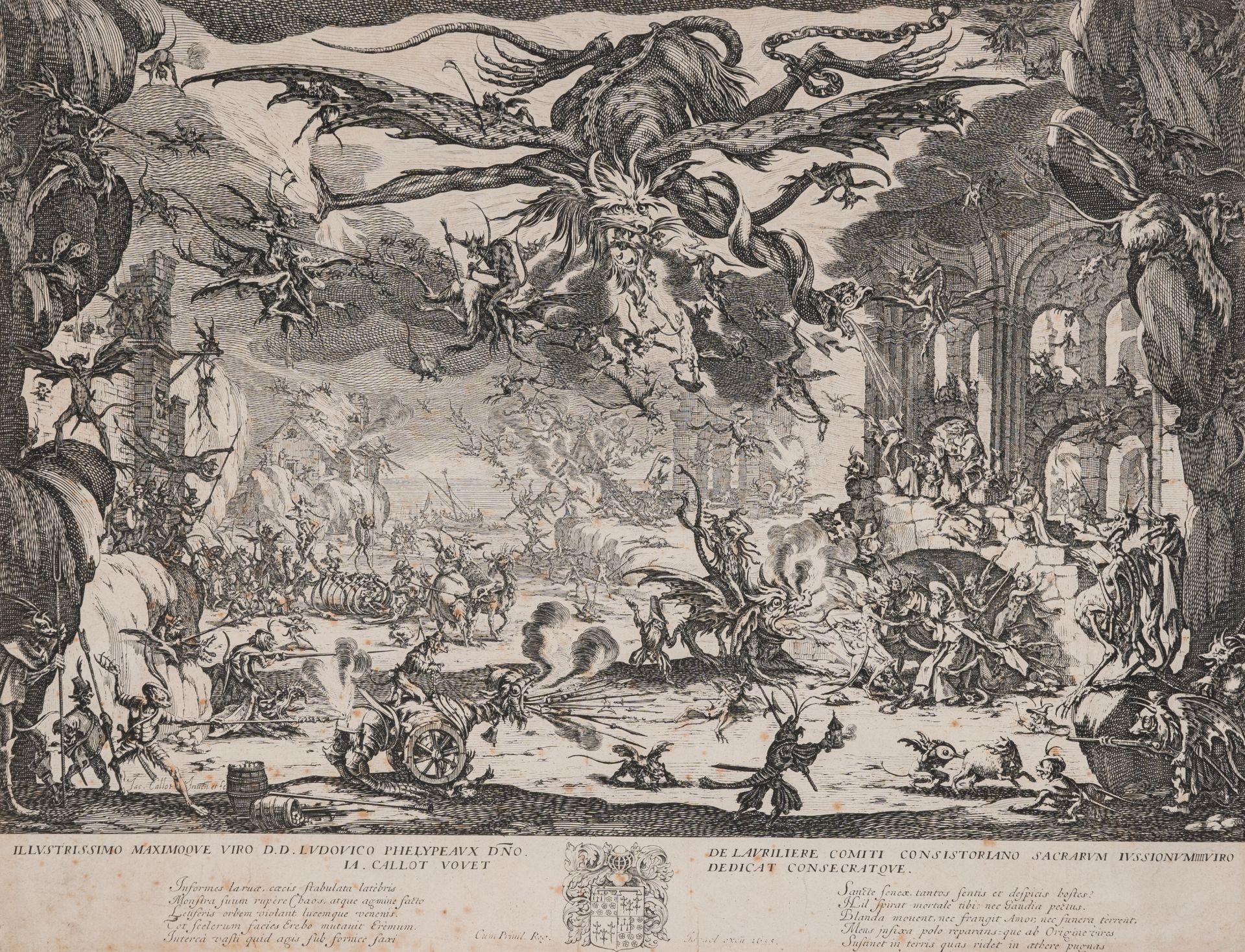 Jacques Callot (1592Ð1635): 'The temptation of Saint Anthony', engraving on paper, ca. 1635 - Image 2 of 3