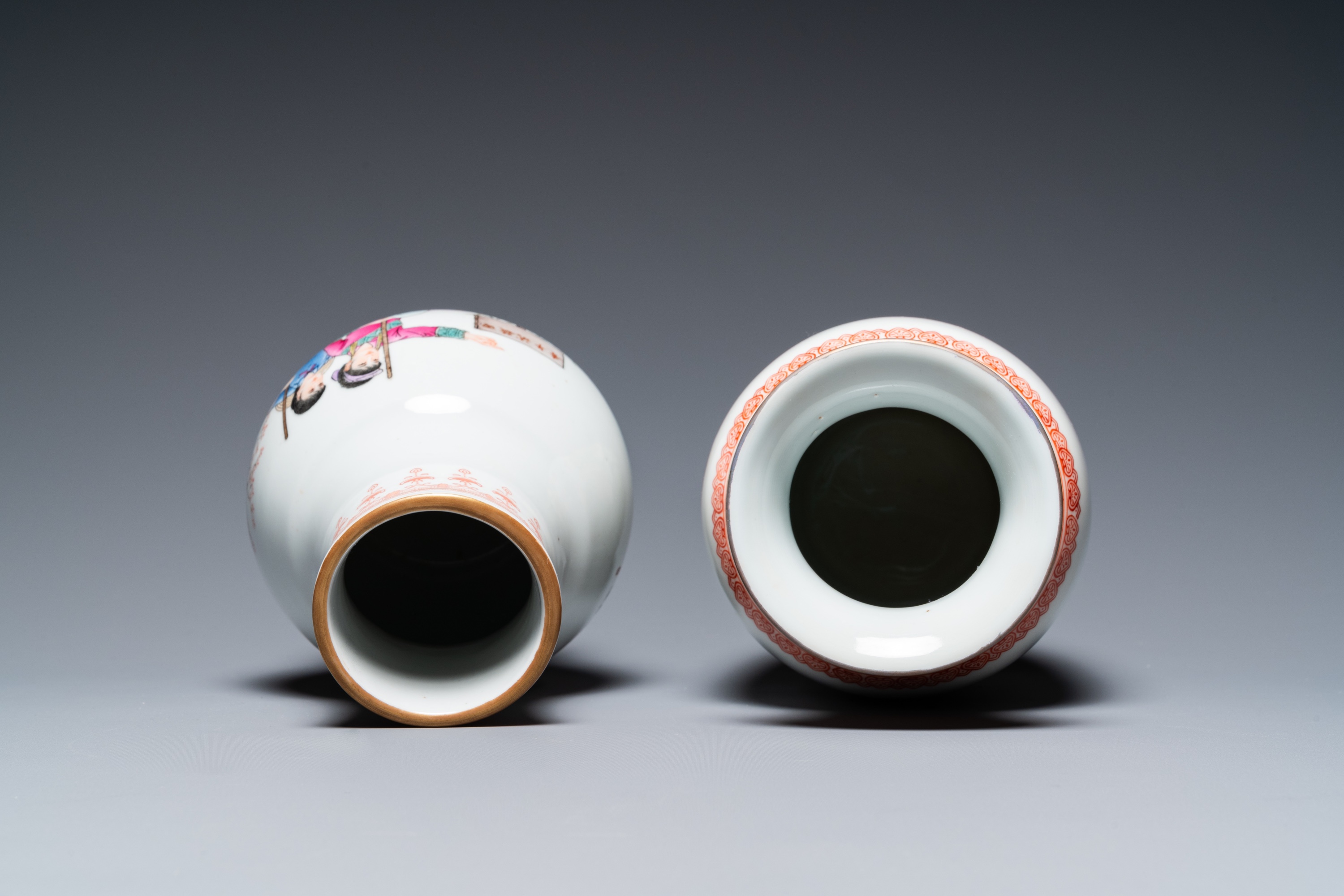 Four Chinese vases with Cultural Revolution design, one signed Wang Xiaolan ___ and dated 1972 - Image 6 of 40