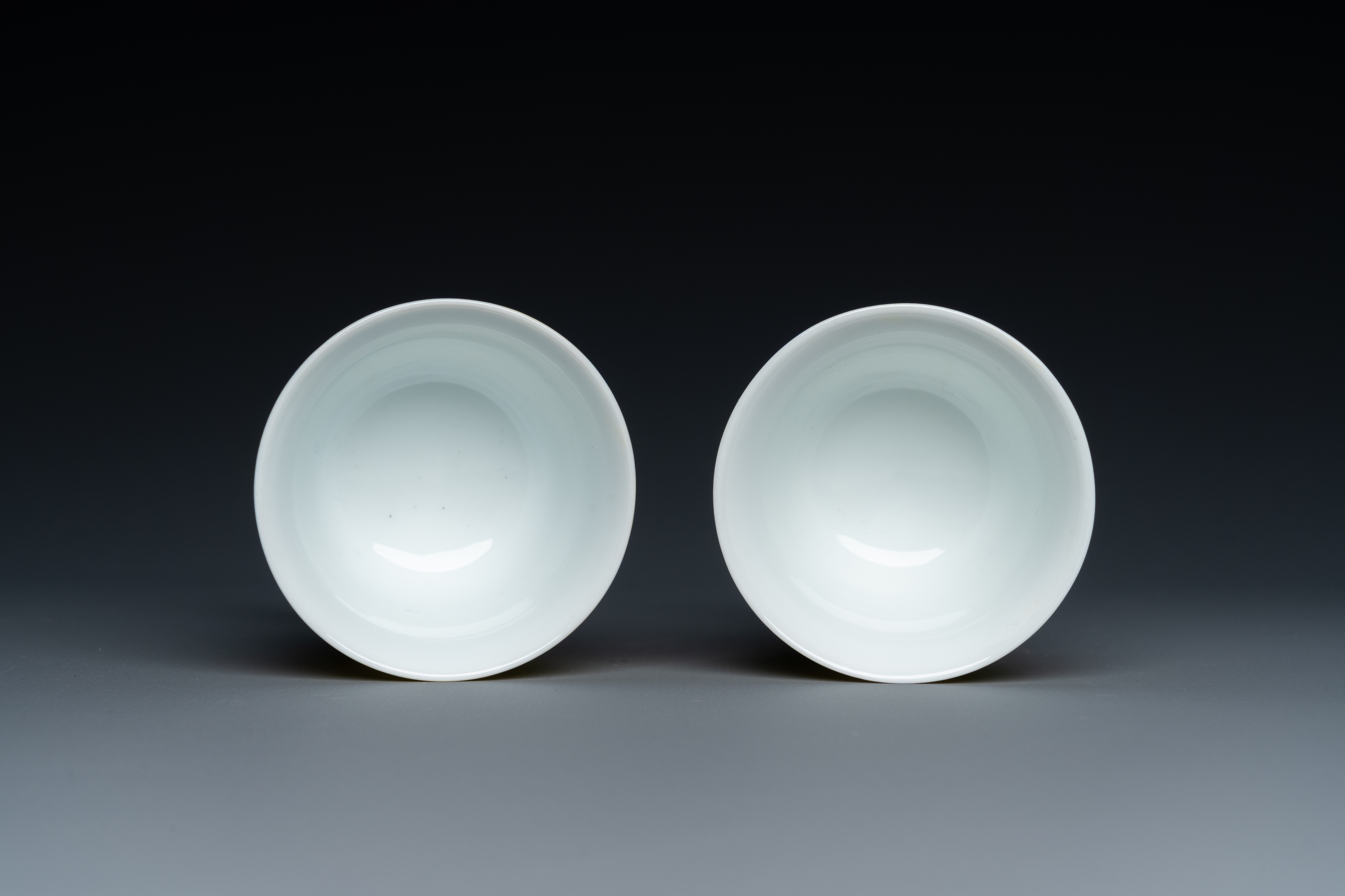 A pair of Chinese yellow-glazed wine cups, Guangxu mark, 20th C. - Image 6 of 12