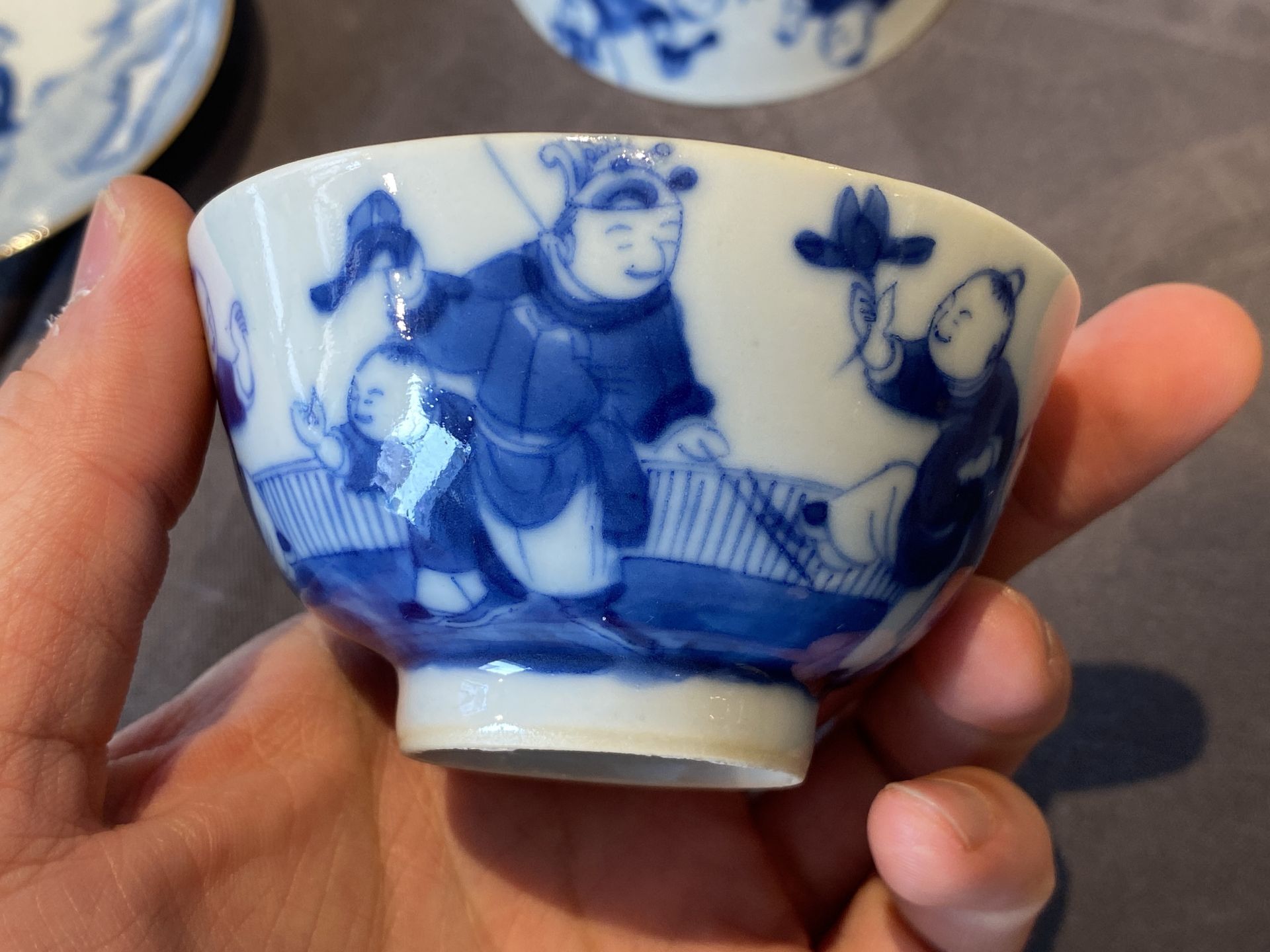 14 Chinese blue and white tea wares, Kangxi and later - Image 49 of 62