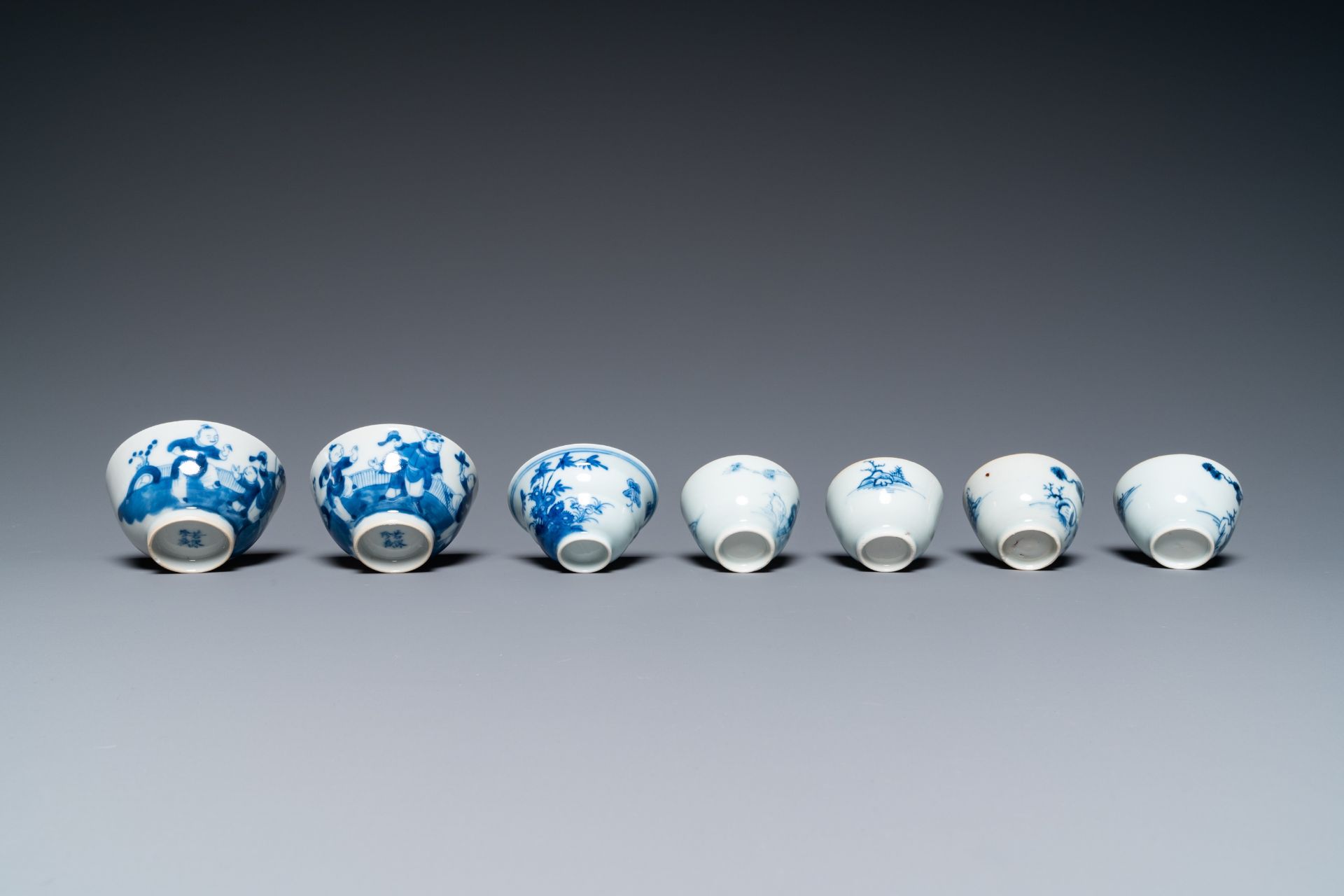 14 Chinese blue and white tea wares, Kangxi and later - Image 9 of 62