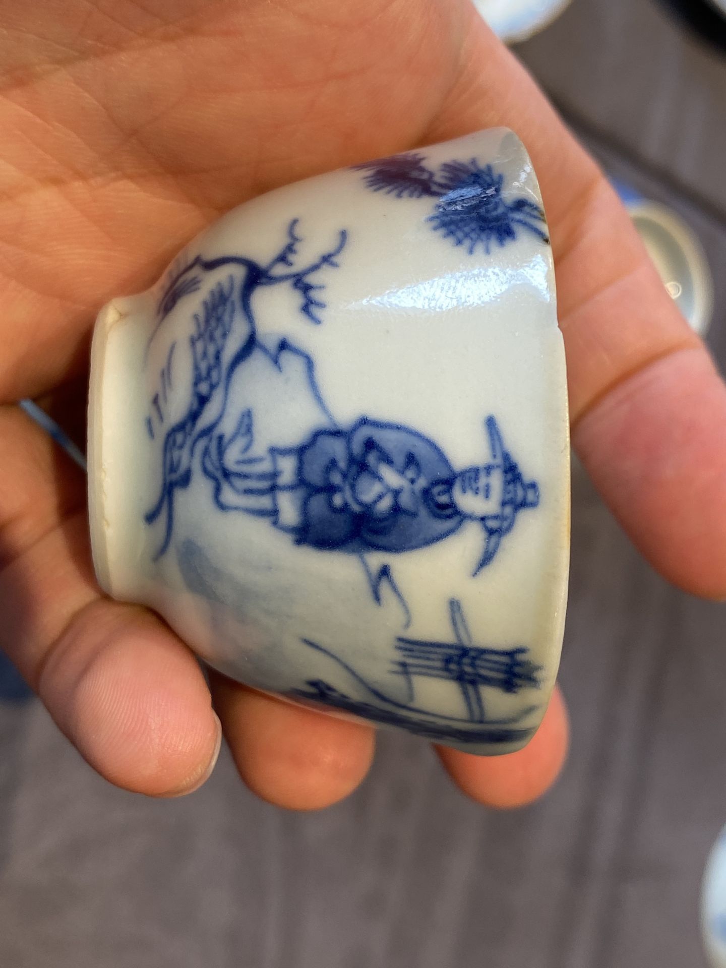 14 Chinese blue and white tea wares, Kangxi and later - Image 37 of 62