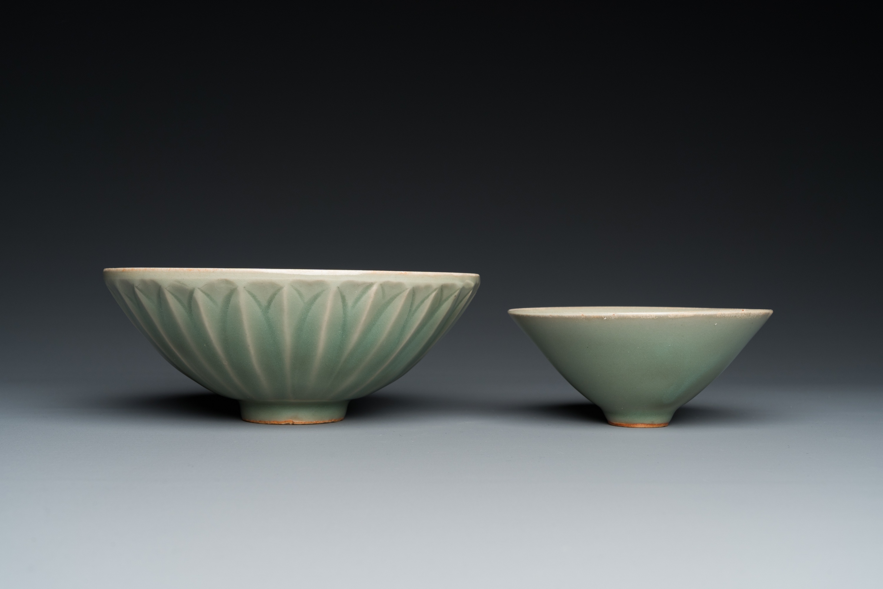 Two Chinese Longquan celadon bowls, Song or later - Image 2 of 26