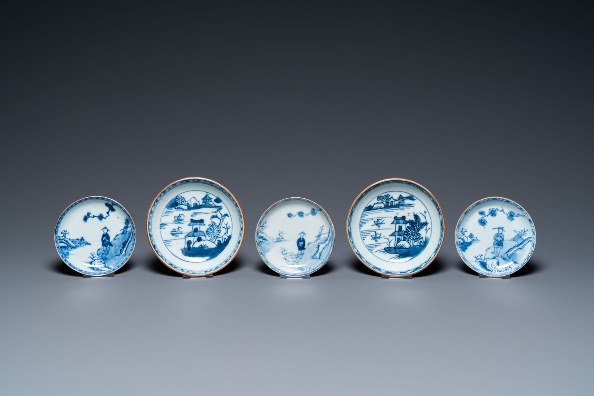 14 Chinese blue and white tea wares, Kangxi and later - Image 2 of 62