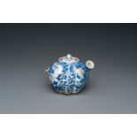 A Japanese Arita blue and white hot water kettle, Edo, 17/18th C.