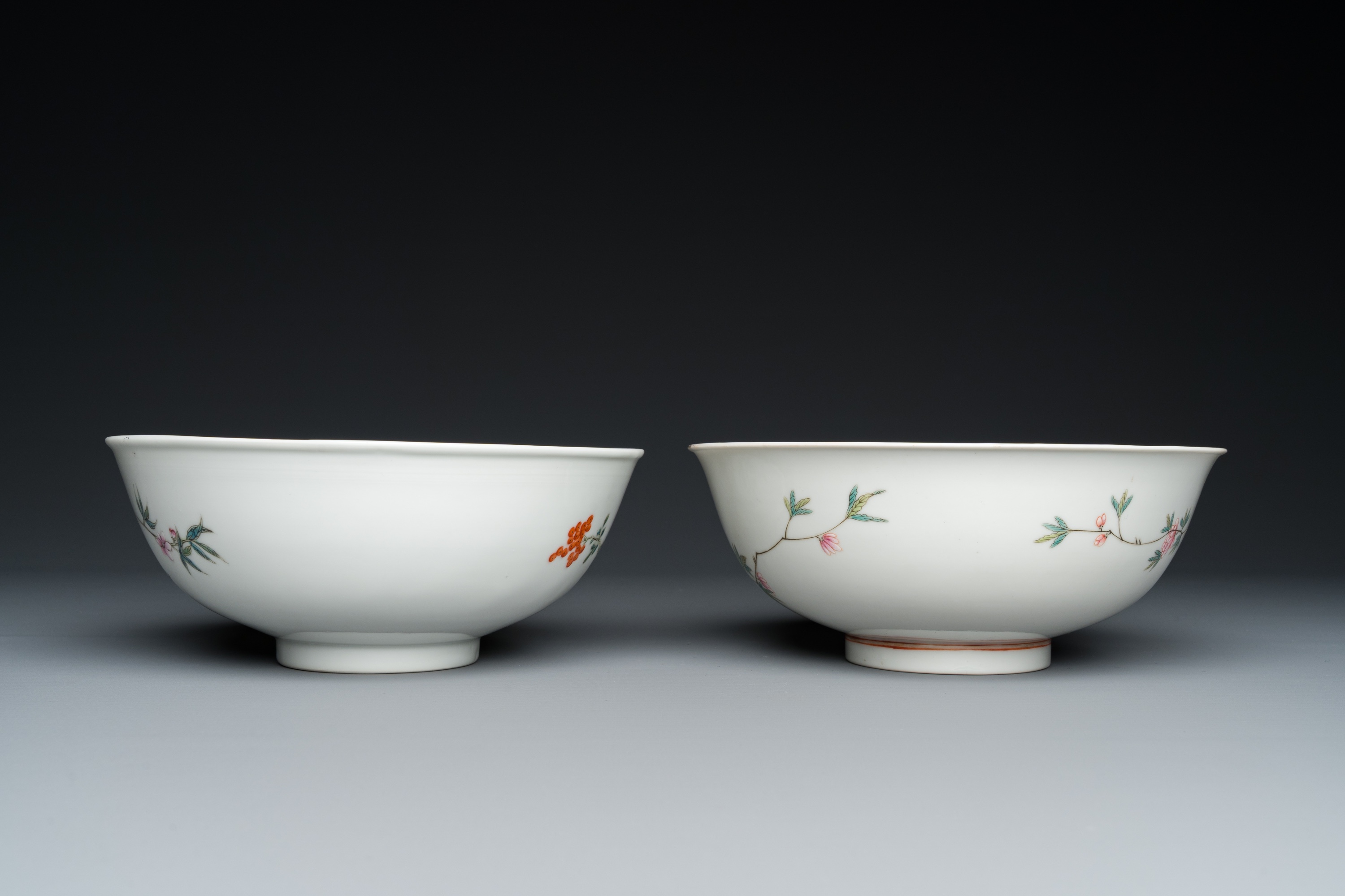 Two Chinese famille rose 'magpie and peaches' bowls, Xuantong marks but probably Republic - Image 5 of 18