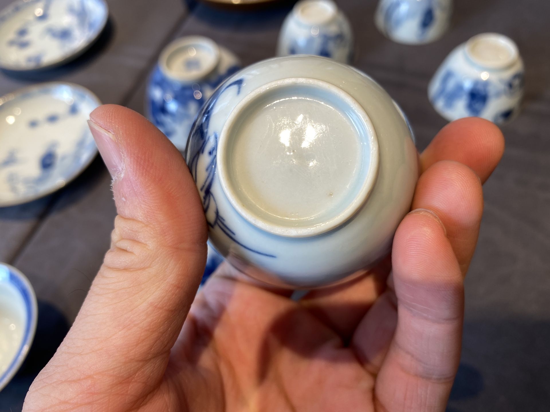 14 Chinese blue and white tea wares, Kangxi and later - Image 33 of 62