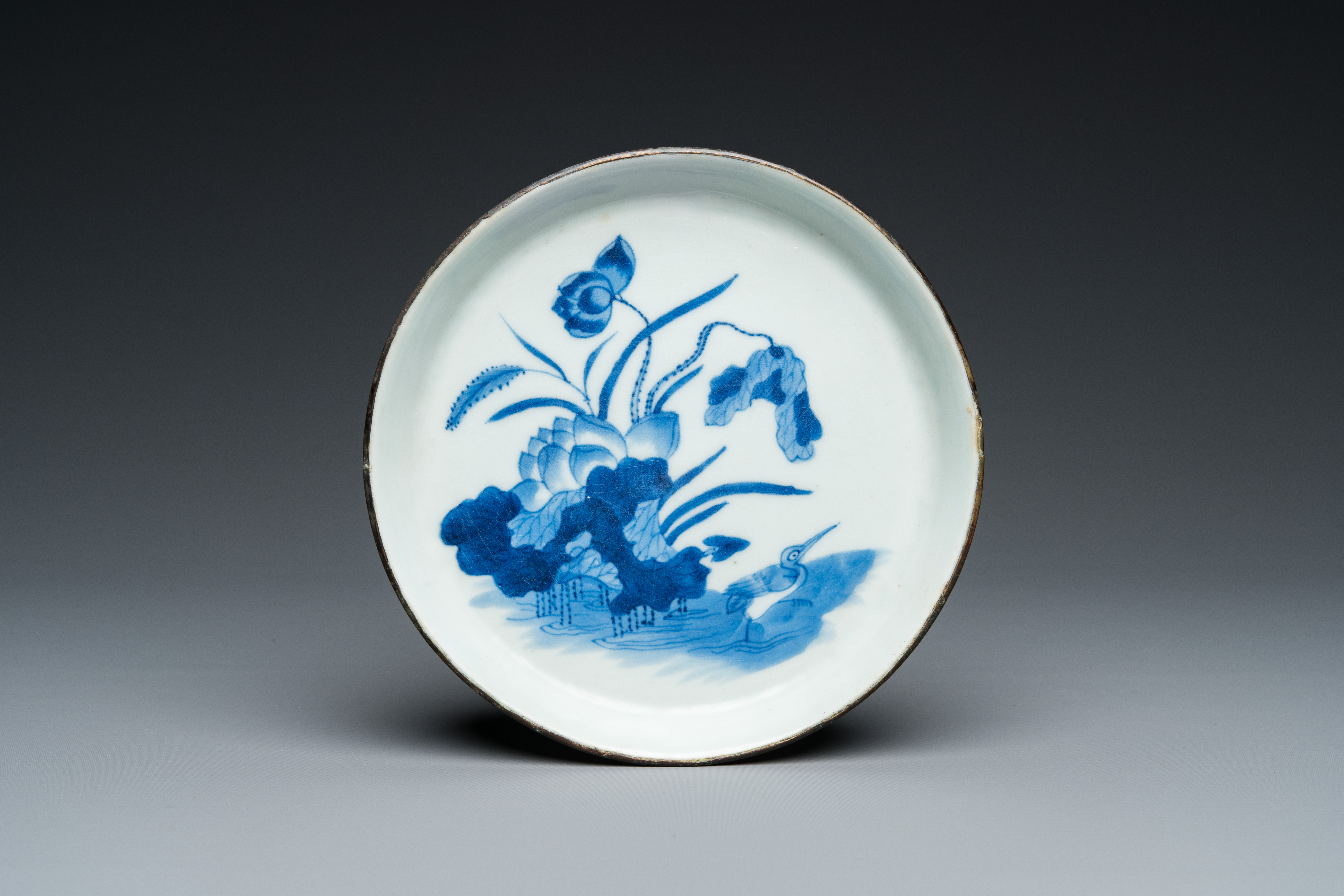 A Chinese blue and white 'Bleu de Hue' dish for the Vietnamese market, Ph‡c mark, 19th C.