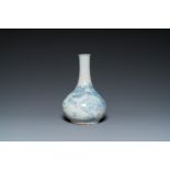 A Korean blue and white 'dragon' bottle vase, Joseon, 18/19th C.