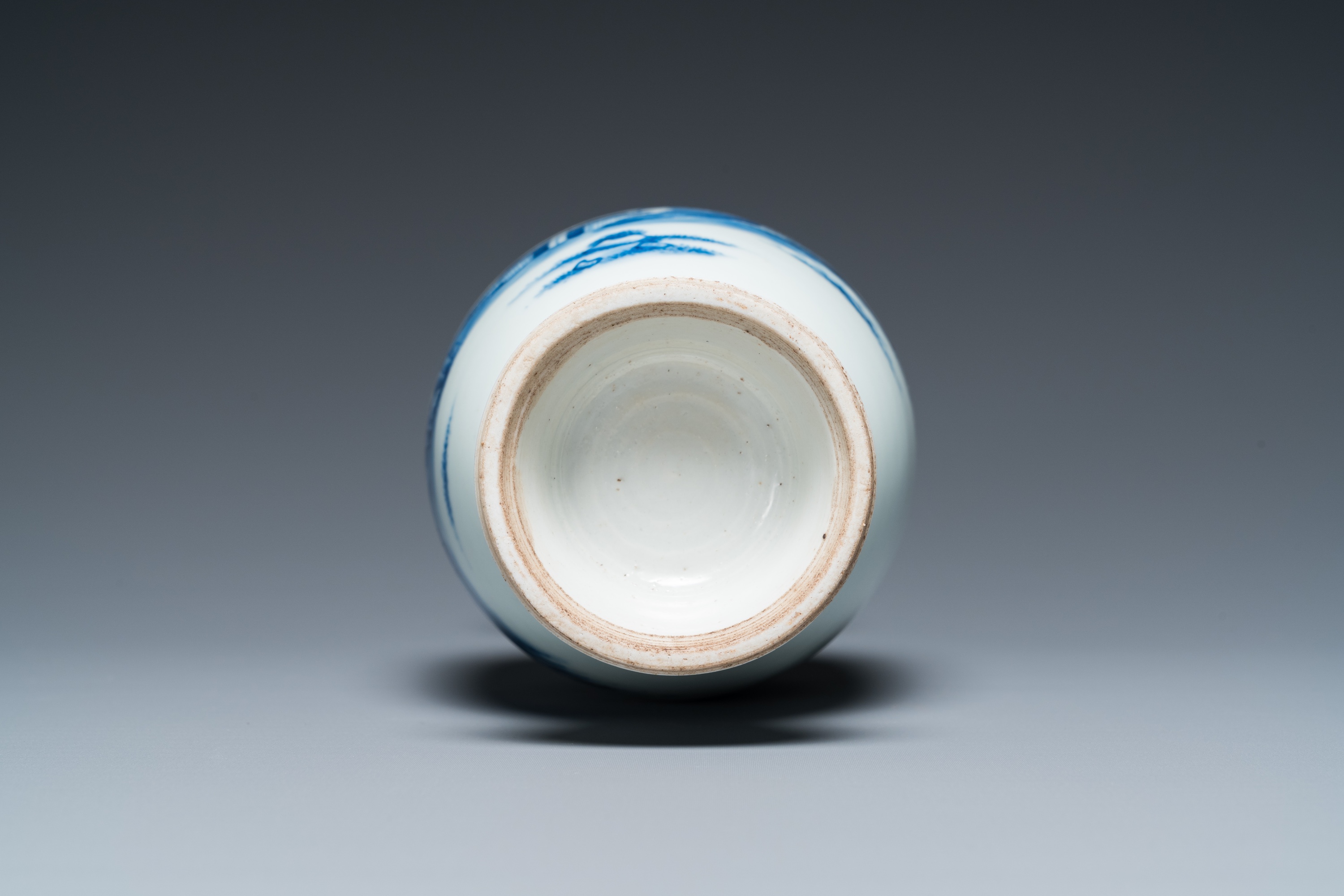 A Chinese blue and white 'monk and poem' vase, Kangxi - Image 6 of 19