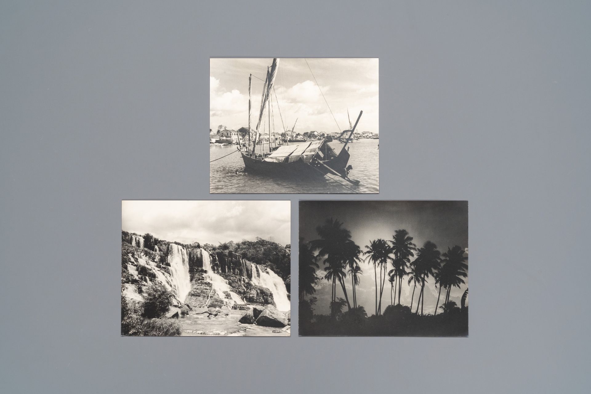 15 large black and white photos with indigenous people and landscape views, Vietnam, ca. 1900 - Image 3 of 5