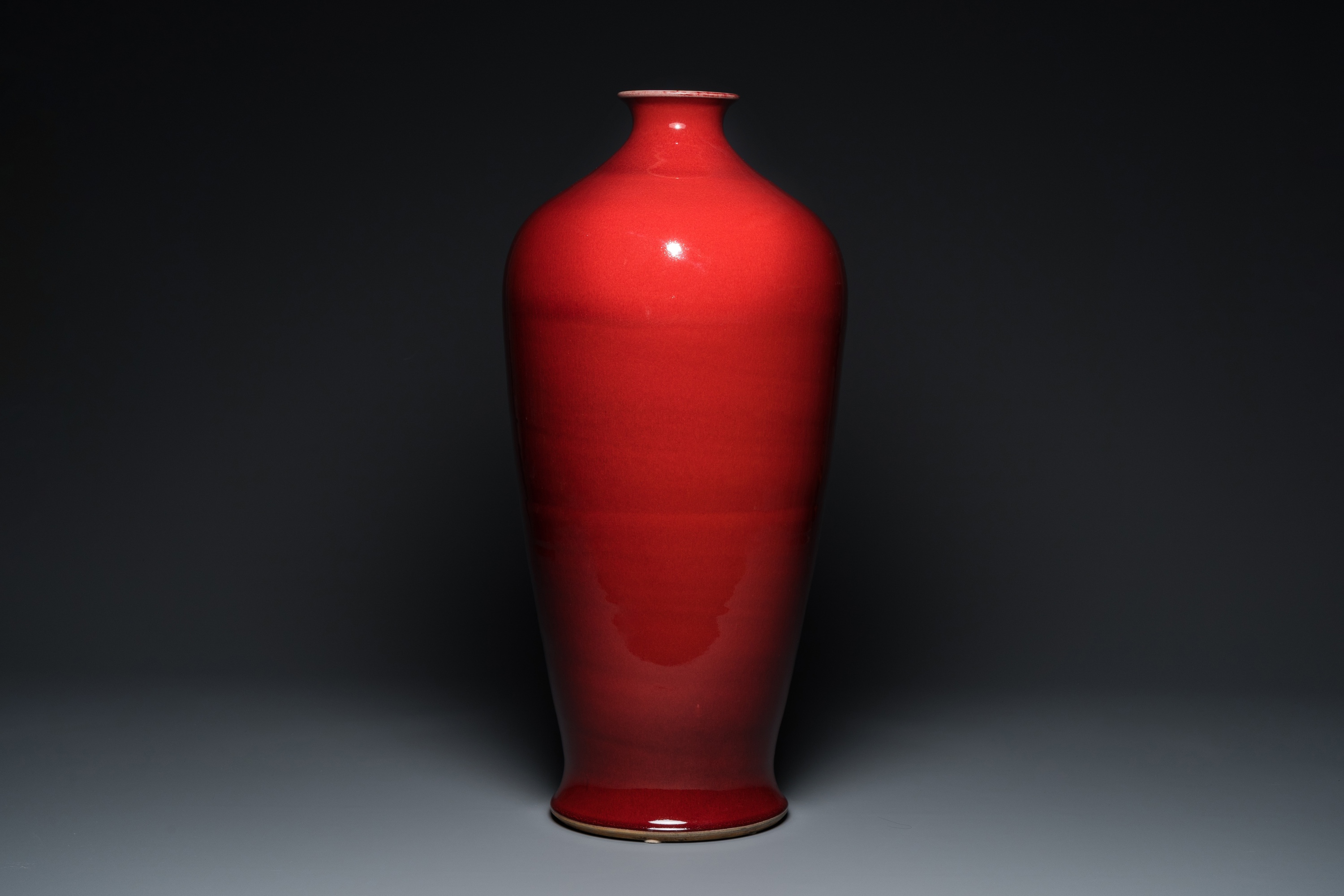 A large Chinese sang-de-boeuf-glazed 'meiping' vase, 20th C.