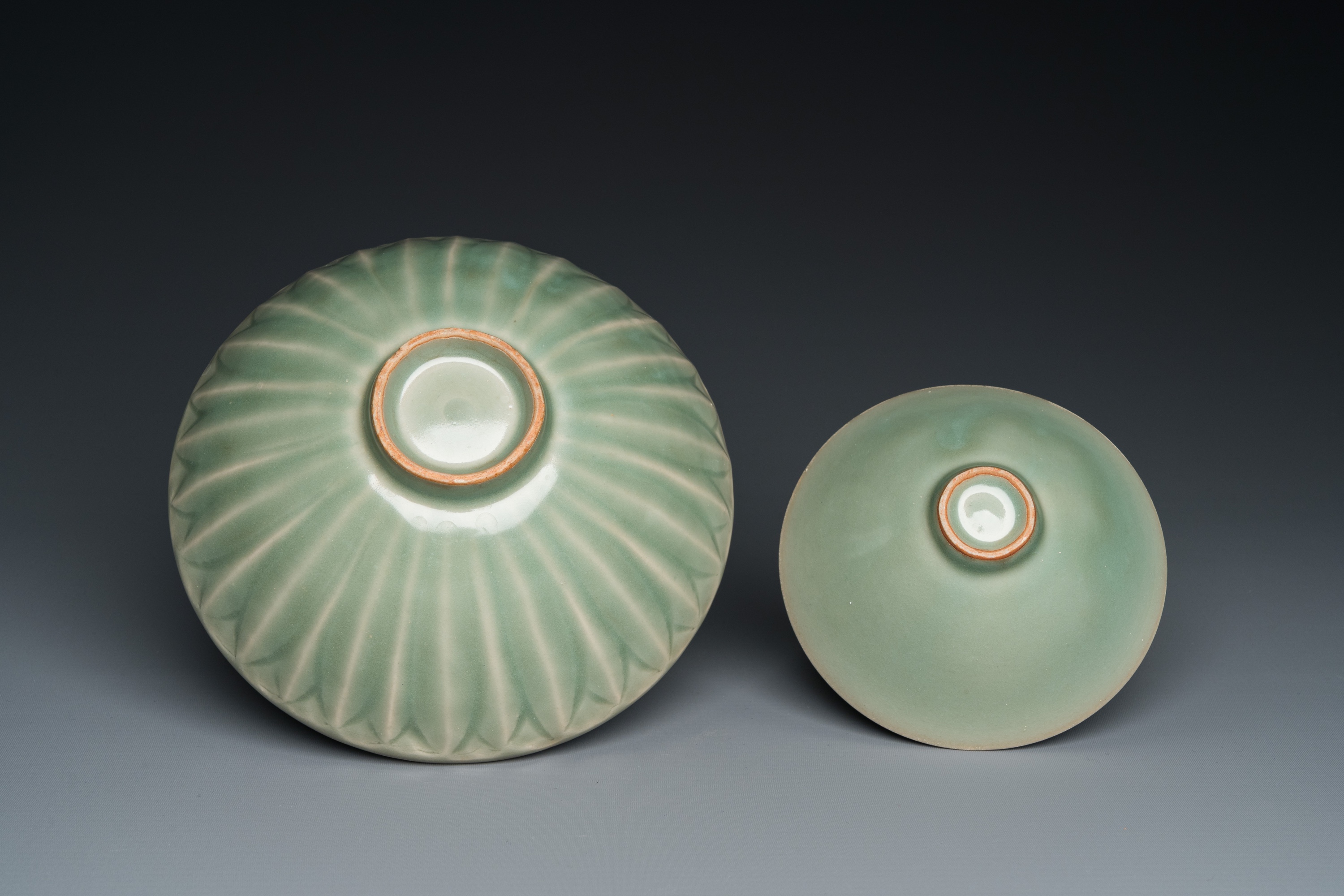 Two Chinese Longquan celadon bowls, Song or later - Image 7 of 26