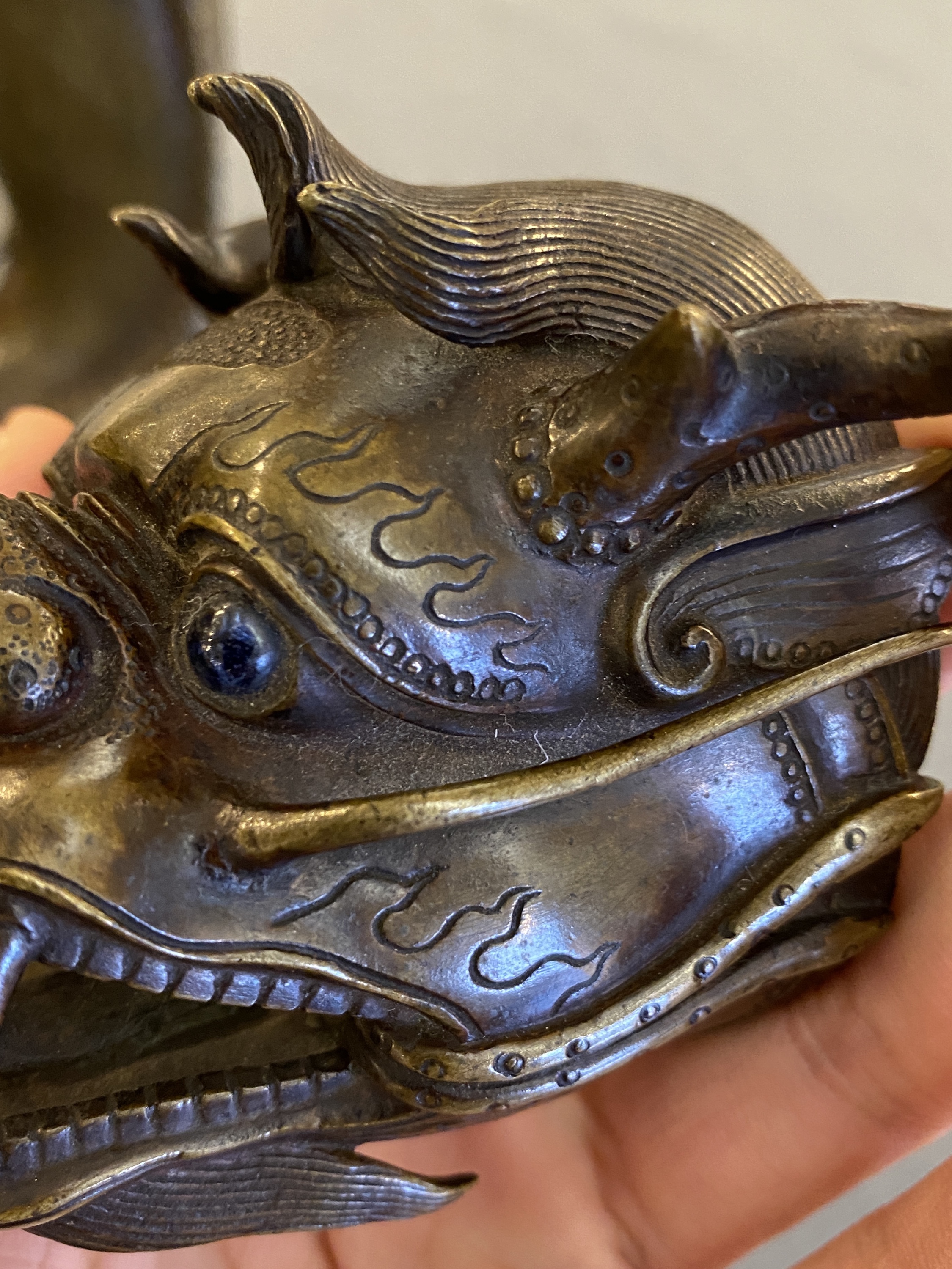 A Chinese bronze dragonfish form censer, Ming - Image 22 of 29