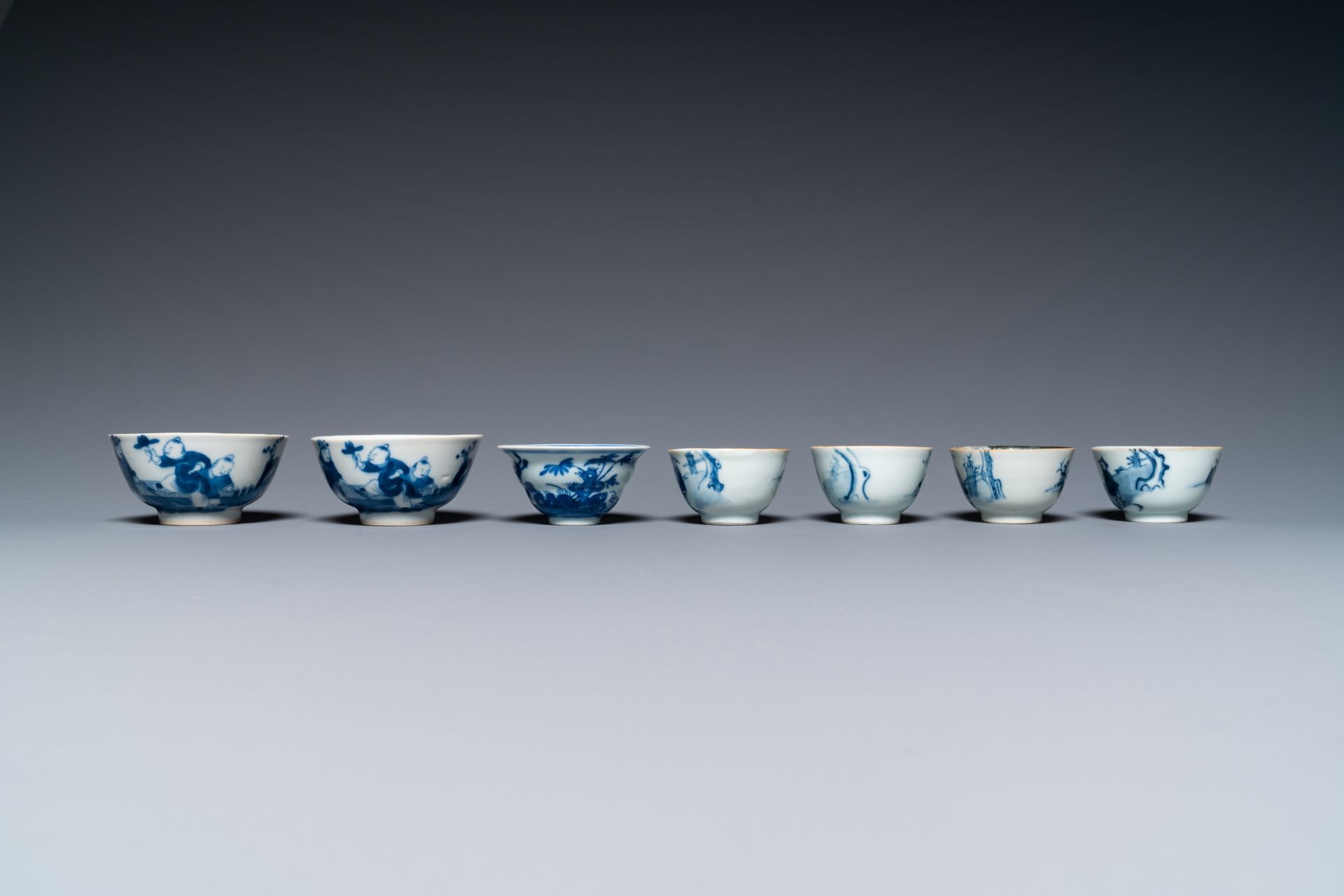 14 Chinese blue and white tea wares, Kangxi and later - Image 7 of 62