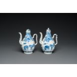 A pair of Chinese blue and white 'Twelve zodiac animals' ewers and covers, possibly for the Vietname