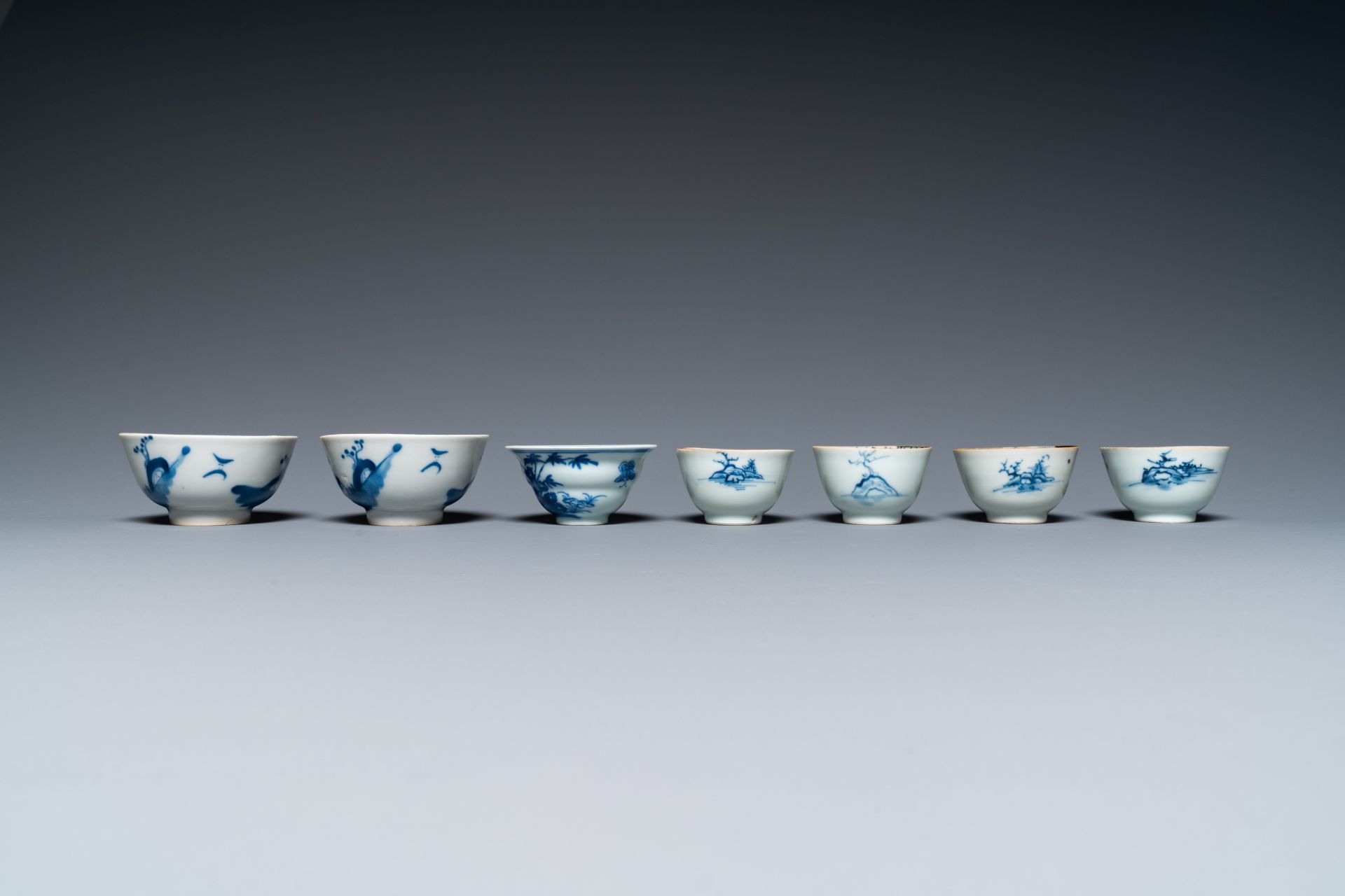 14 Chinese blue and white tea wares, Kangxi and later - Image 6 of 62