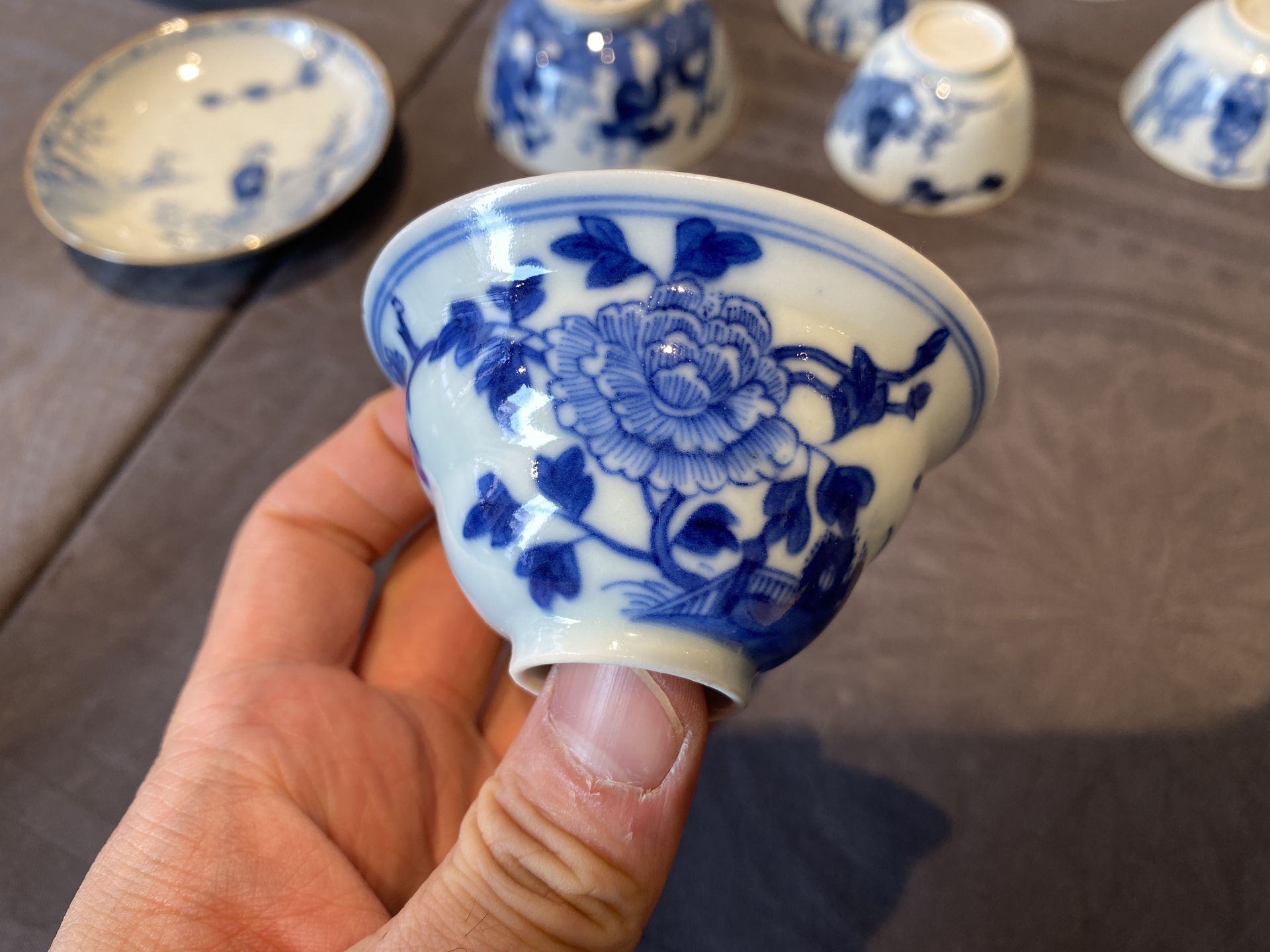 14 Chinese blue and white tea wares, Kangxi and later - Image 28 of 62