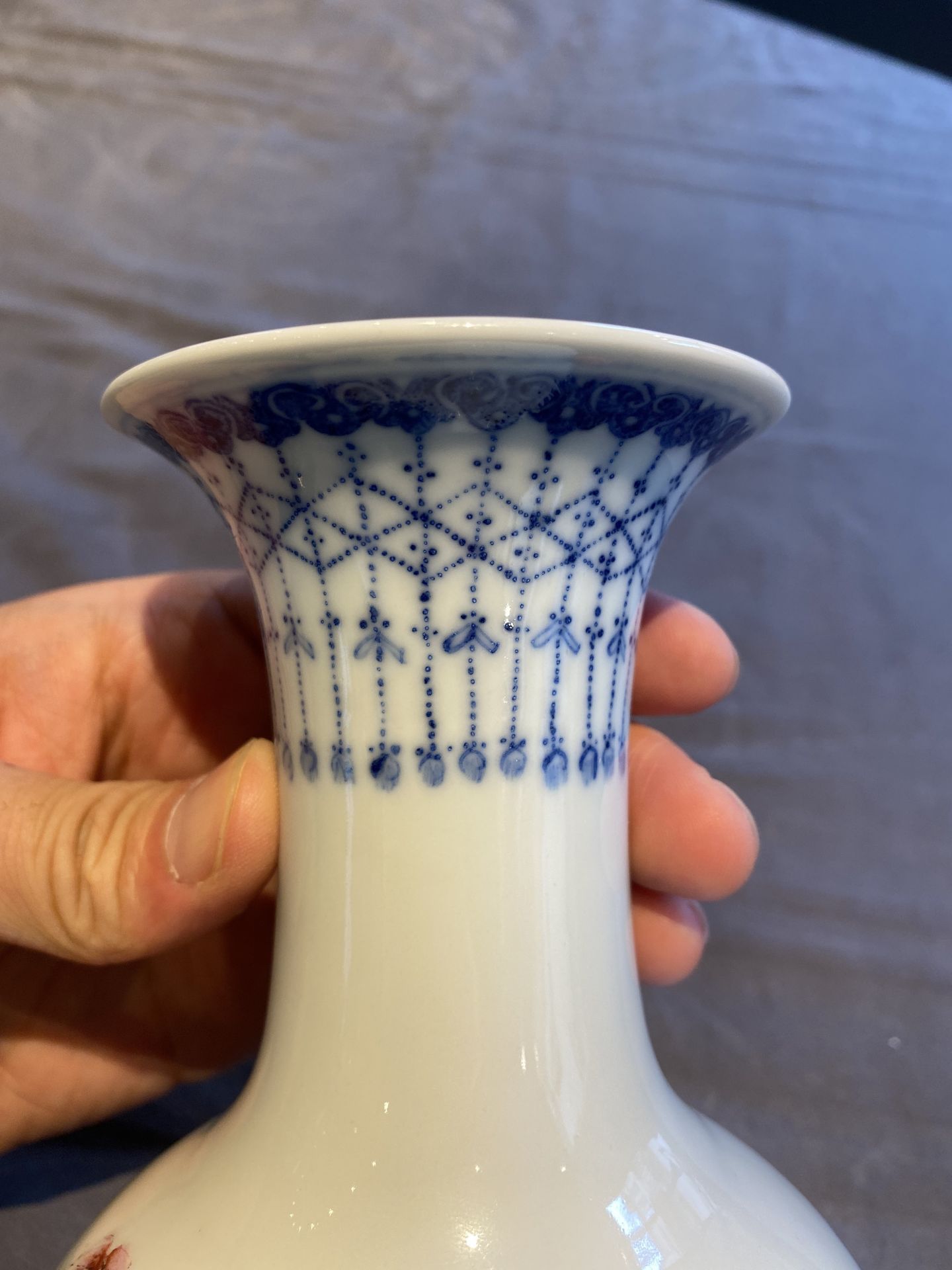 A Chinese blue and white 'Wang Bu' vase, Yongzheng mark, 20th C. - Image 15 of 22
