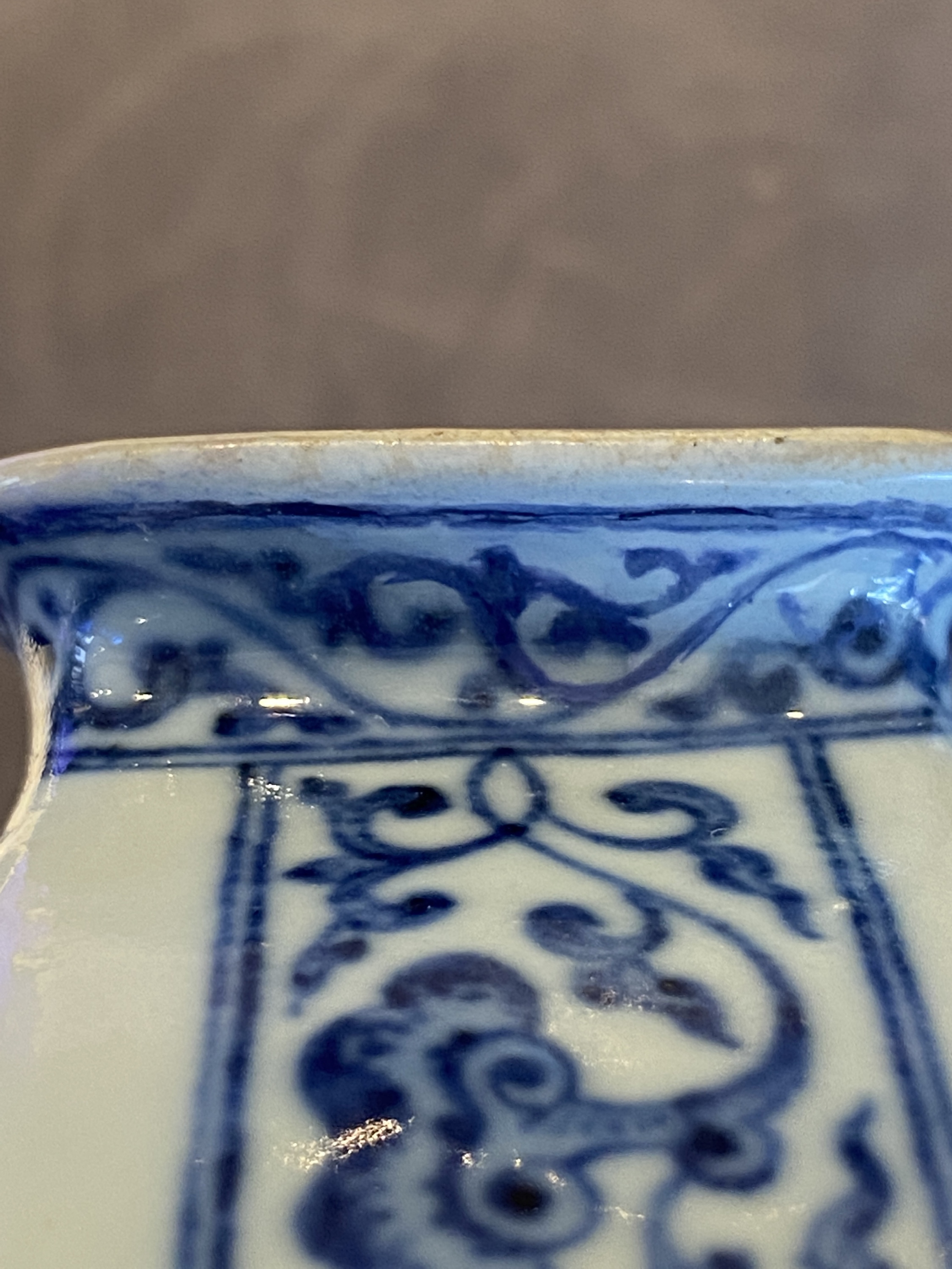 A Chinese blue and white Ming-style 'peaches' moonflask or 'bianhu', Jiaqing mark and of the period - Image 25 of 25