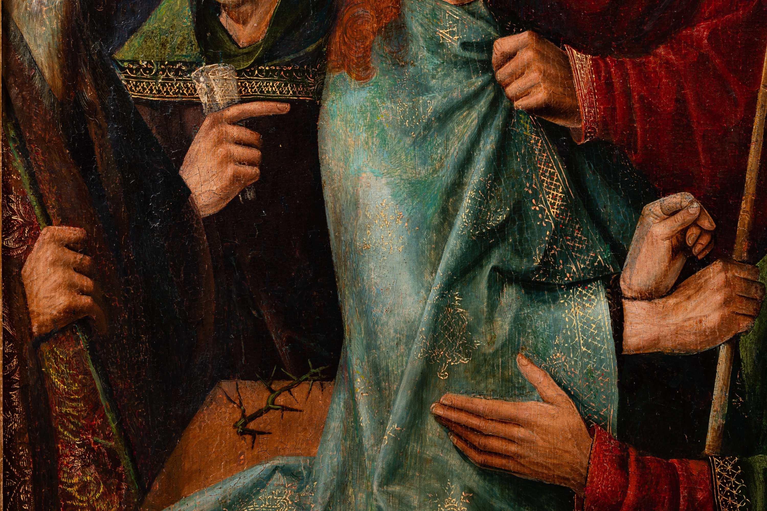 Follower of Hieronymus Bosch (ca. 1450Ð1516): Christ mocked (The Crowning with Thorns), oil on panel - Image 7 of 13