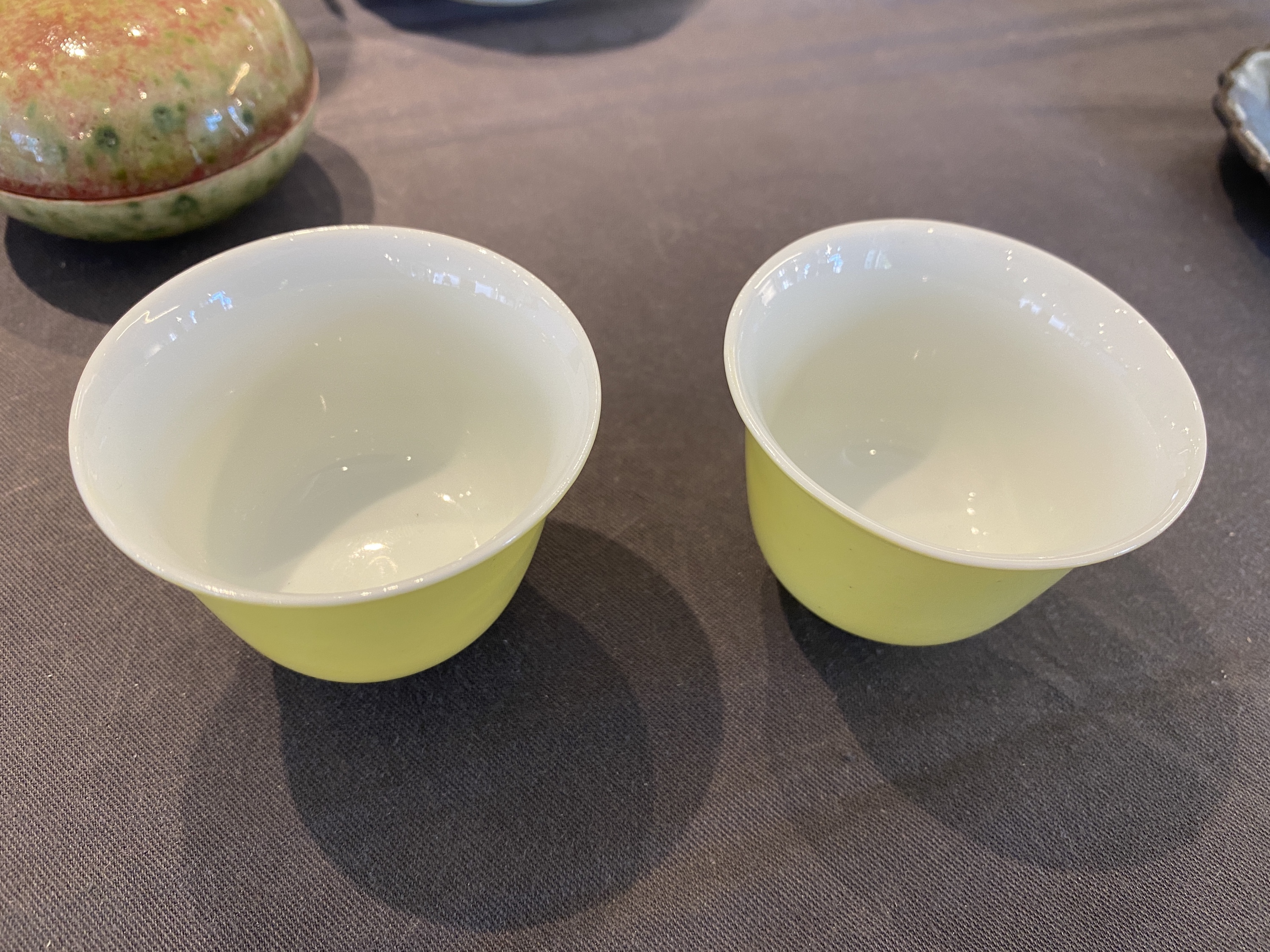 A pair of Chinese yellow-glazed wine cups, Guangxu mark, 20th C. - Image 8 of 12