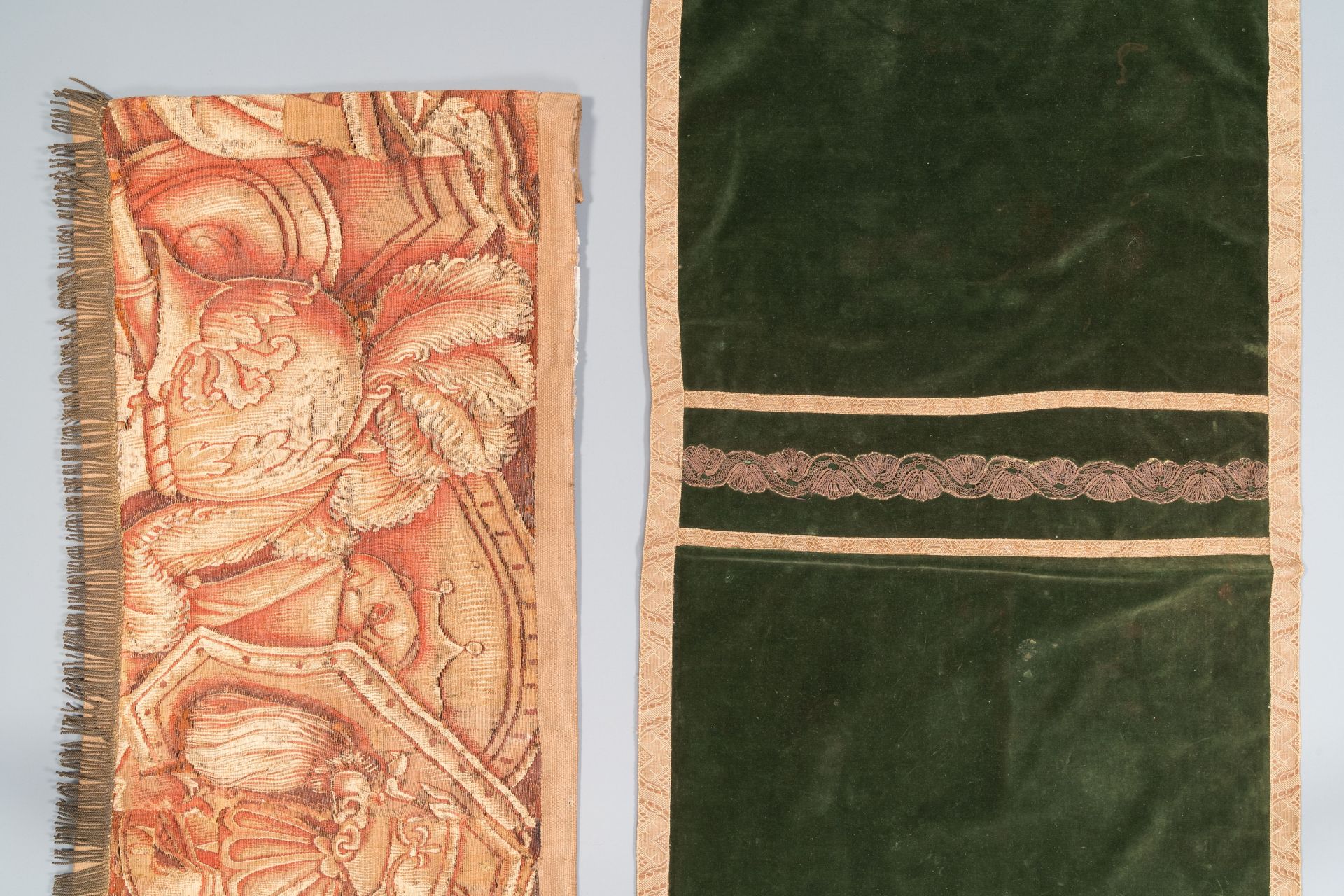 A collection of partly gold- and silver-thread embroidered textiles, Western Europe, 17th C. and lat - Image 17 of 27