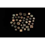 A collection of 40 copper and lead coin weights, 14/15th C.