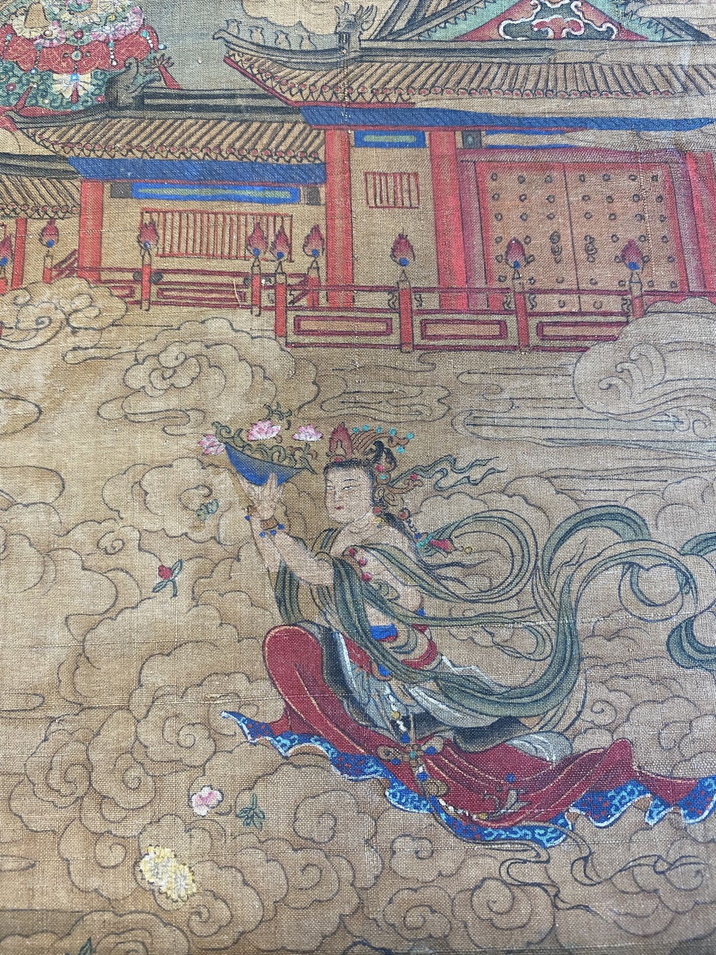 Chinese school: 'The 33-headed Avalokitesvara', ink and colour on silk, 19/20th C. - Image 38 of 72