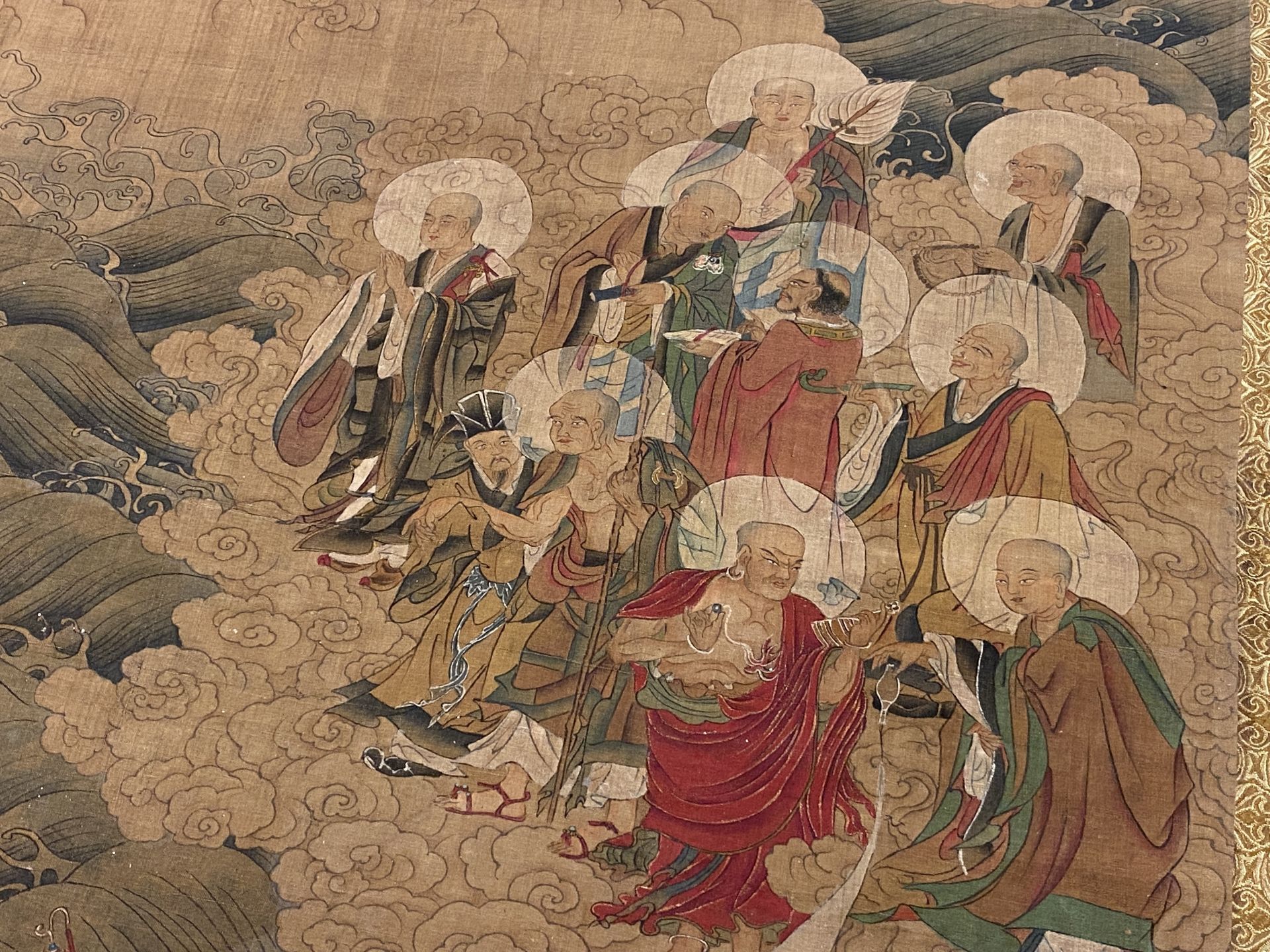 Chinese school: 'The 33-headed Avalokitesvara', ink and colour on silk, 19/20th C. - Image 24 of 72