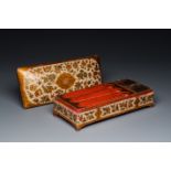 A rectangular lacquered wood writing box, Kashmir, India, 19th C.